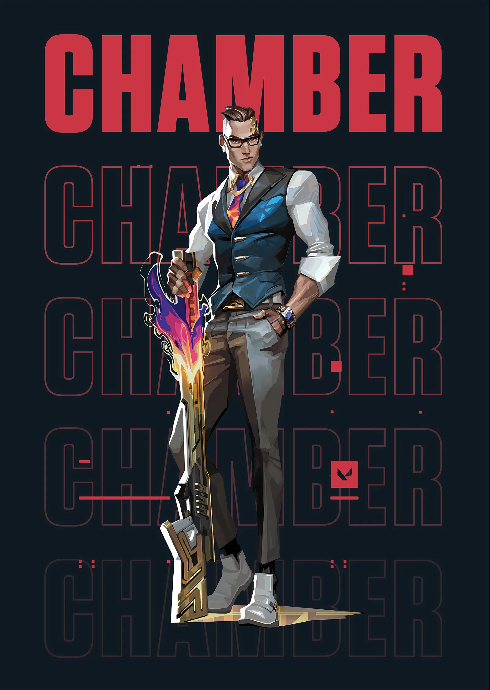 Chamber: Valorant Agent metal tablo