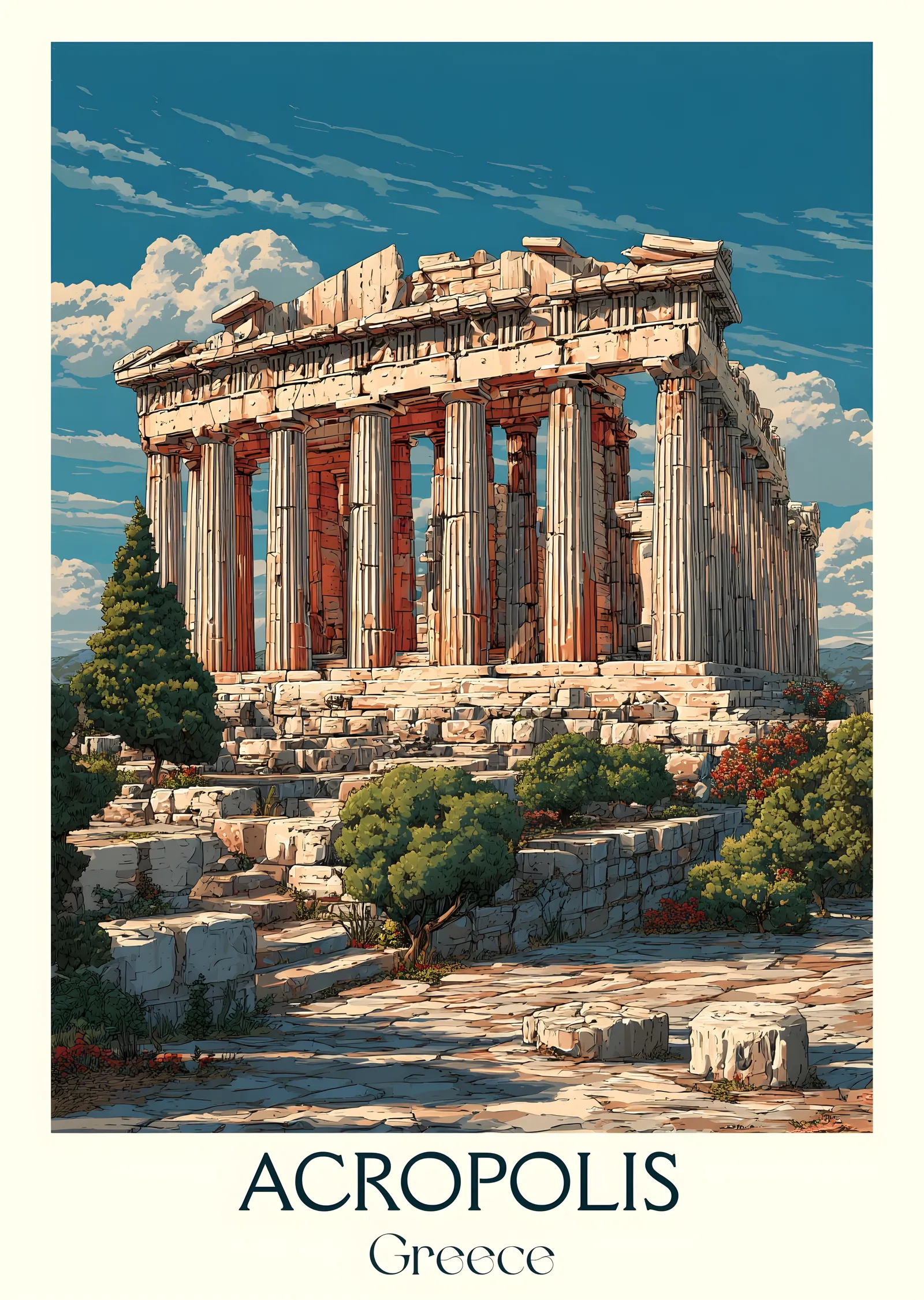 Akropolis: Antik Yunan Mimari metal tablo