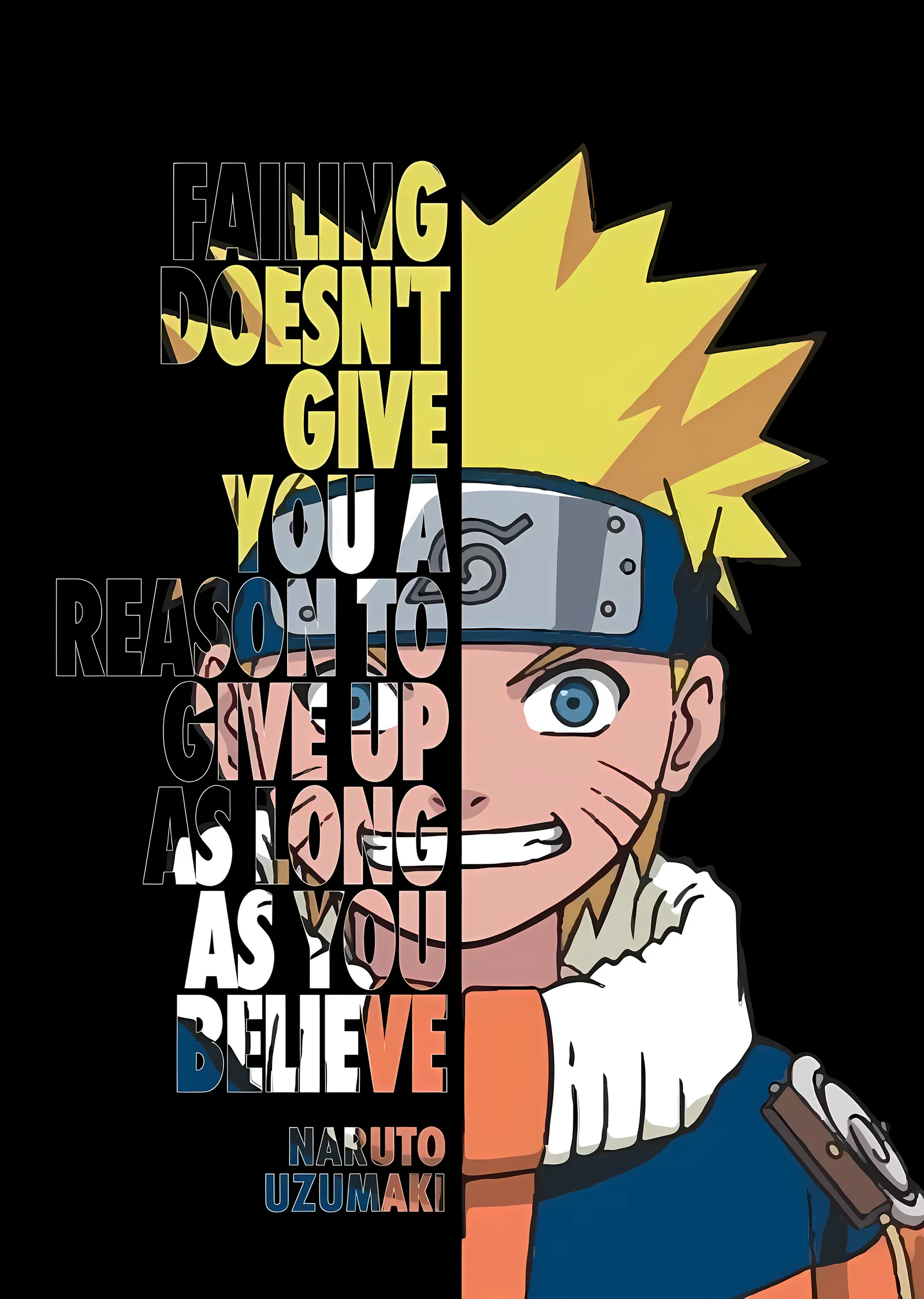 Naruto Uzumaki: İnanmaktan Vazgeçme metal tablo