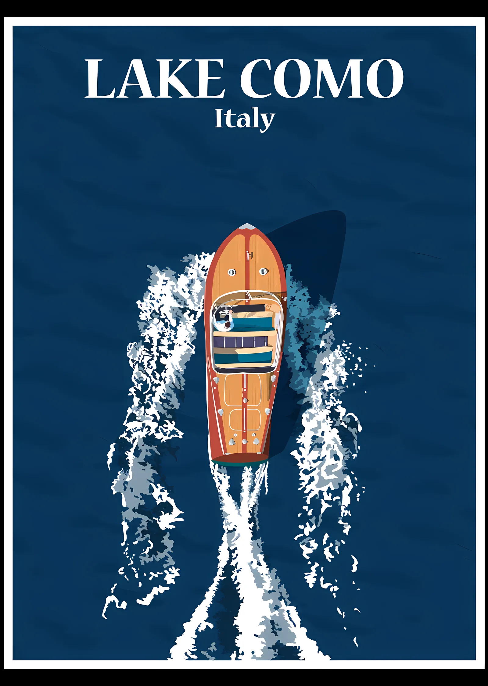 Lake Como Italy Boat metal tablo