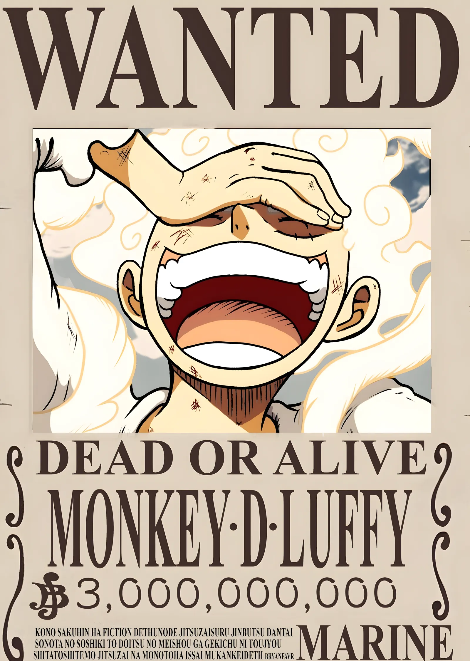 Monkey D. Luffy: Wanted! - Hiddetli Yüz İfadeli Anime metal tablo