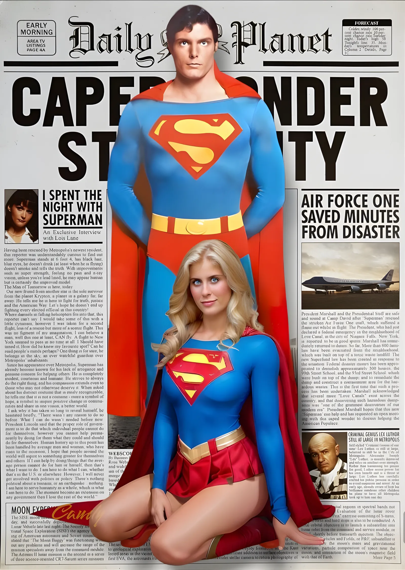 Superman ve Supergirl · Daily Planet Manşeti metal tablo