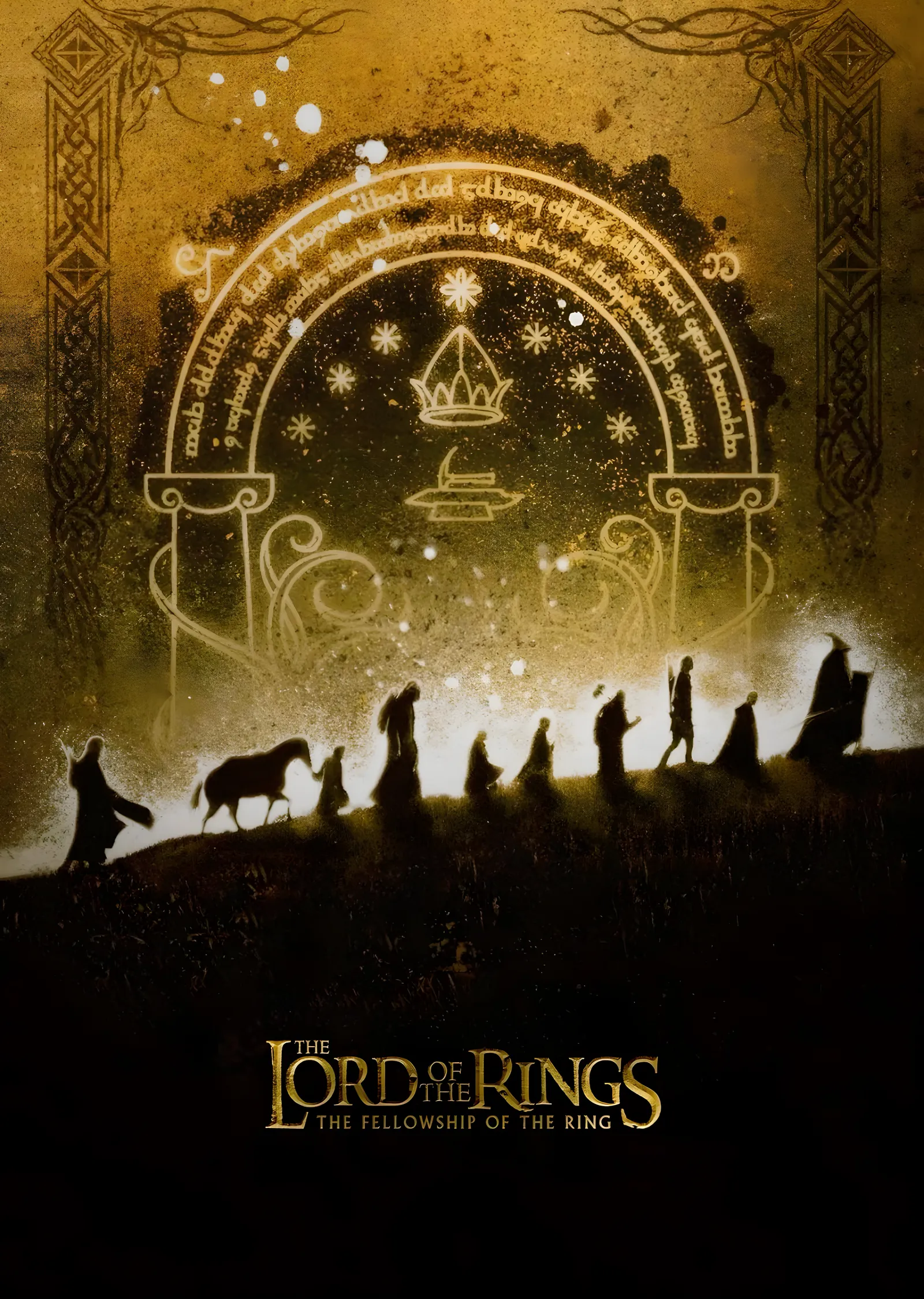 The Lord of the Rings: The Fellowship of the Ring - Altın metal tablo