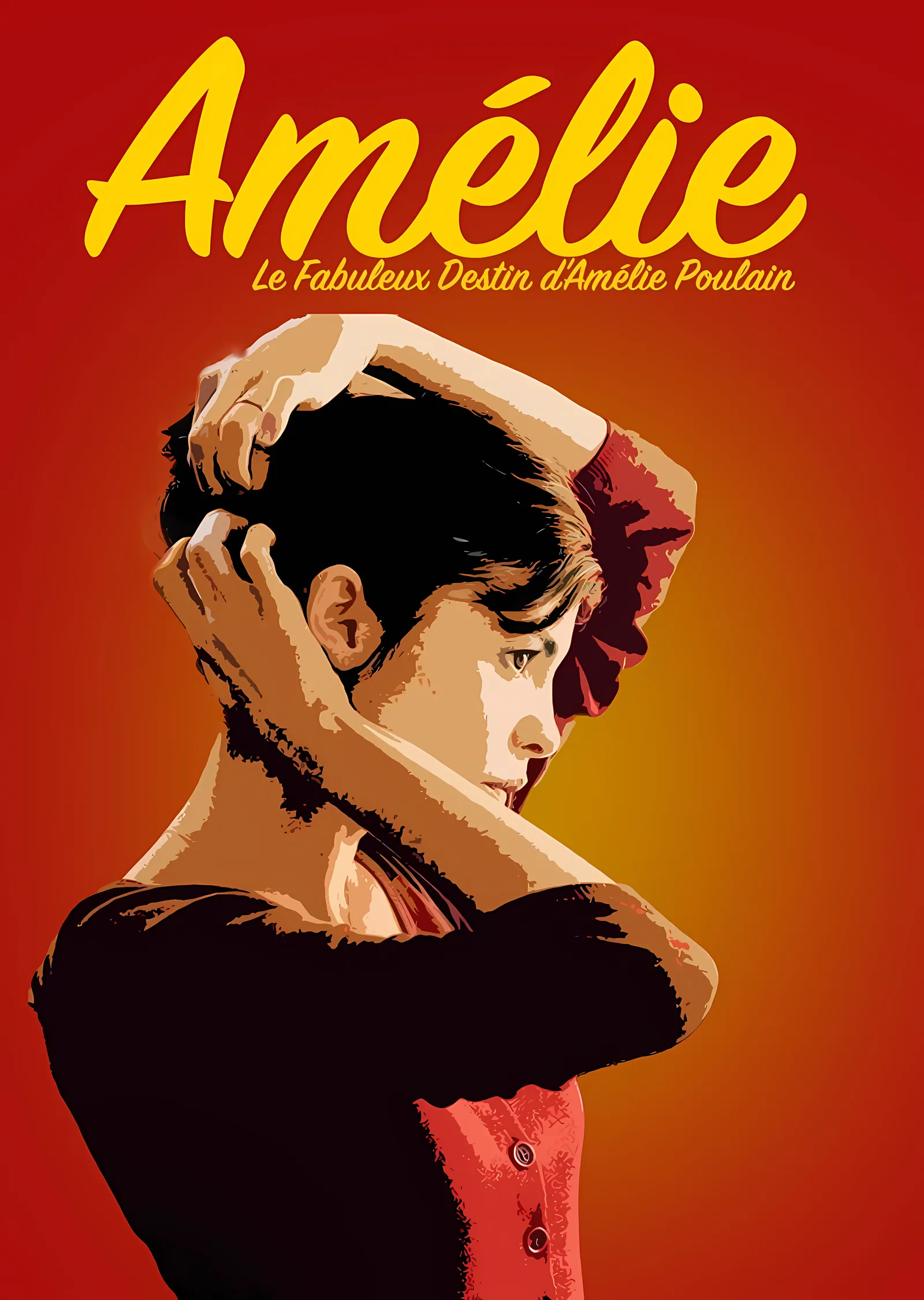 Amélie: Kırmızı Portre metal tablo
