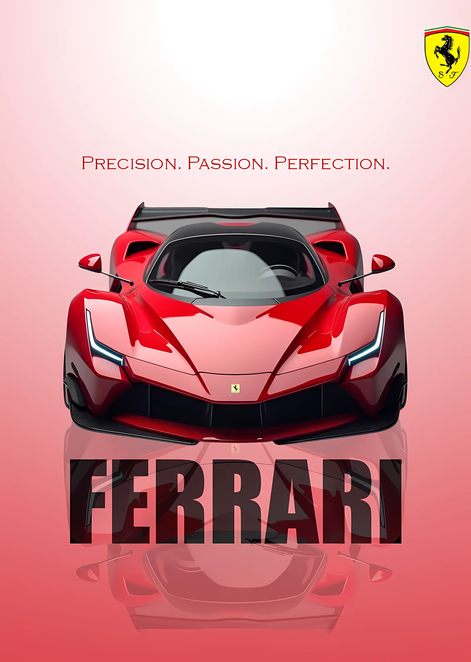 Ferrari: Kırmızı Spor Araba metal tablo
