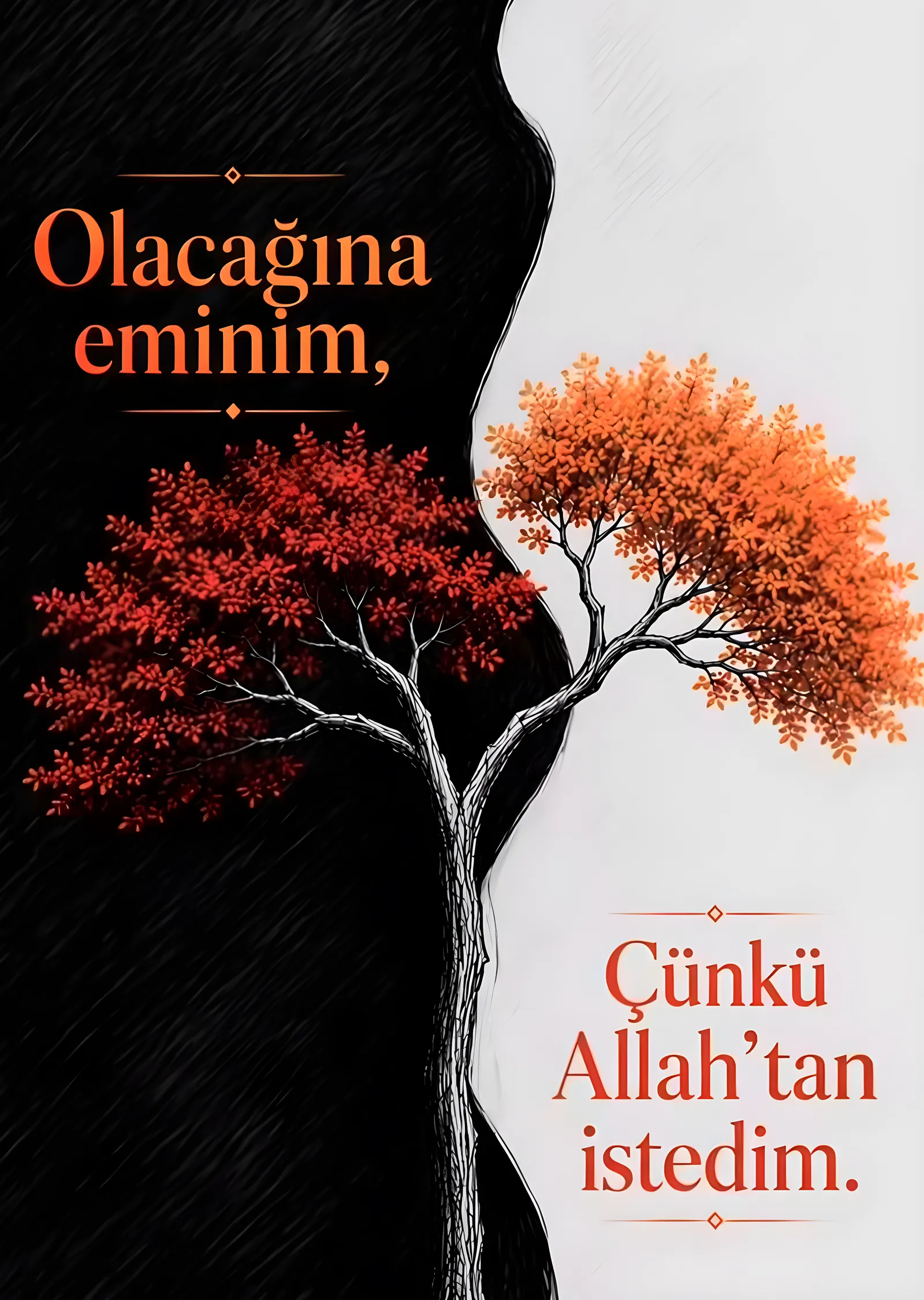 Olacağına Eminim: Sonbahar Ağacı metal tablo