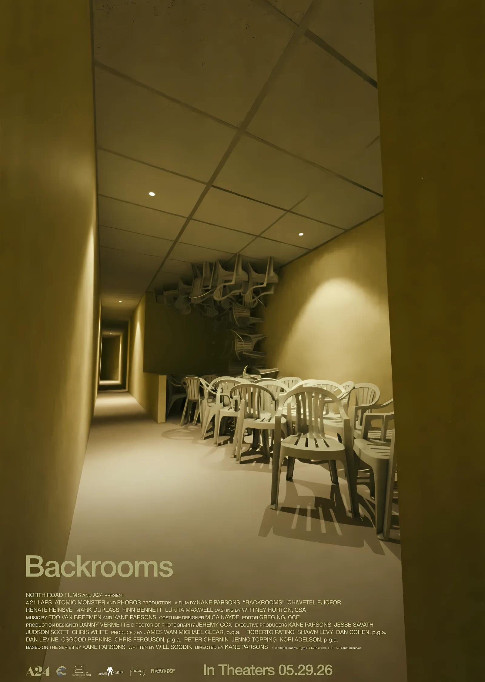 Backrooms · Sarı Koridor metal tablo