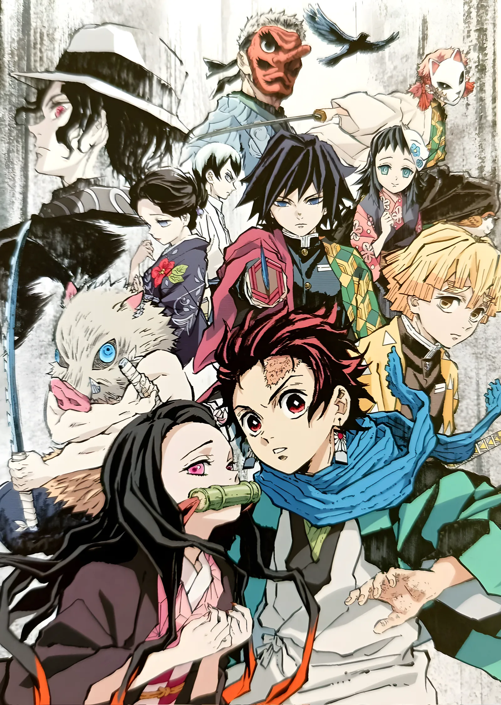Kimetsu no Yaiba: Kadro İllüstrasyonu metal tablo
