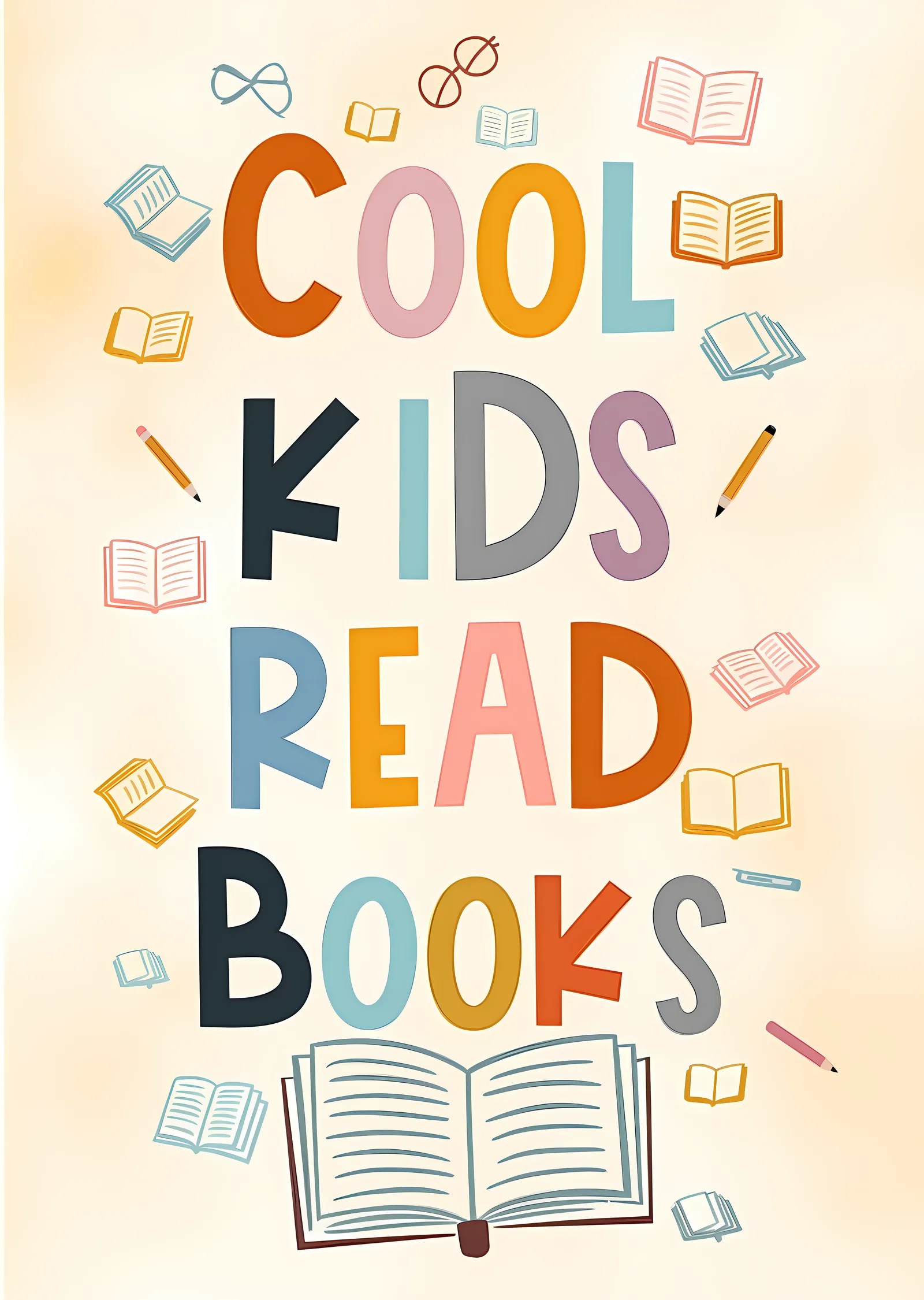 Cool Kids Read Books metal tablo