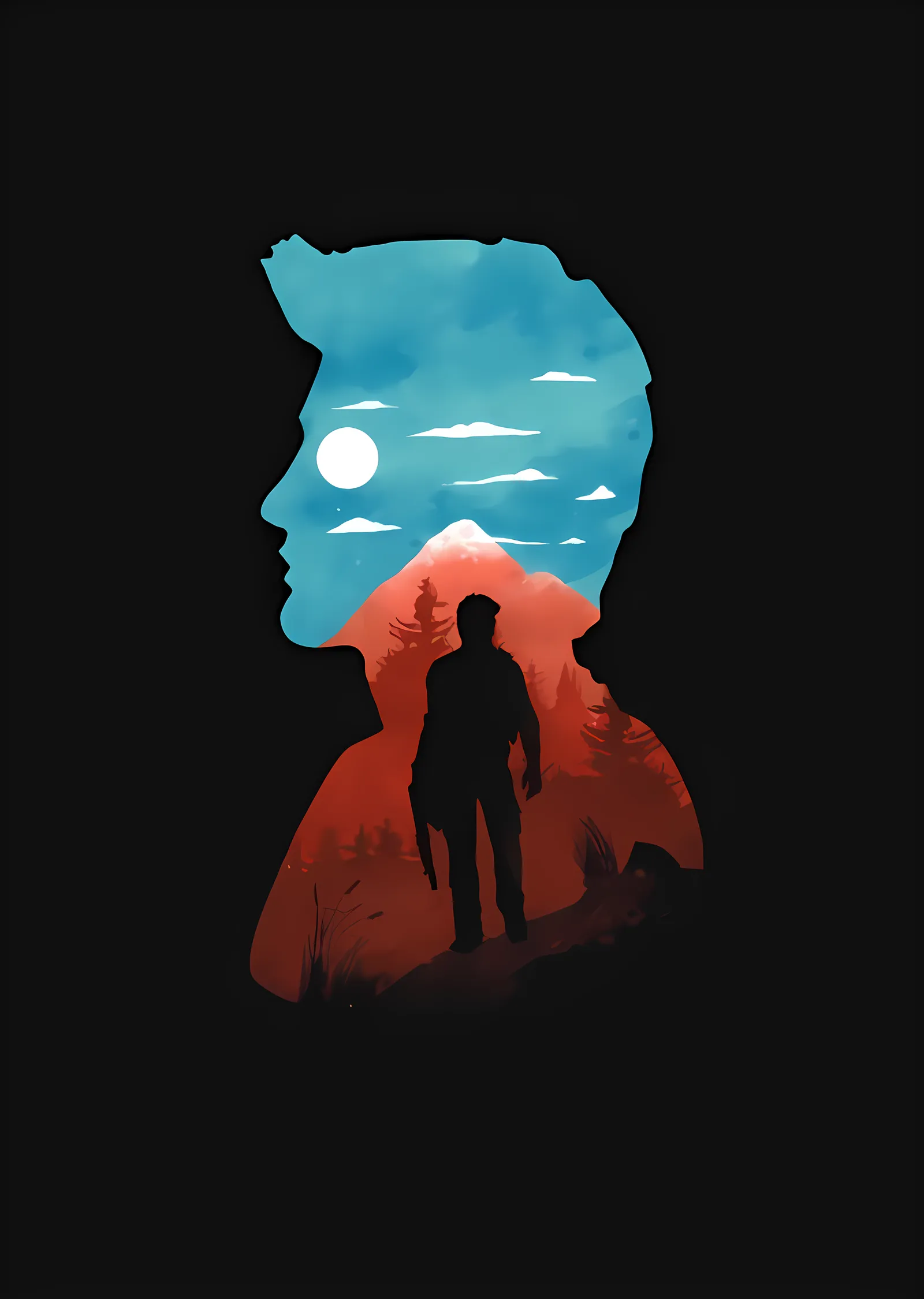 Uncharted - Minimal Siluet metal tablo