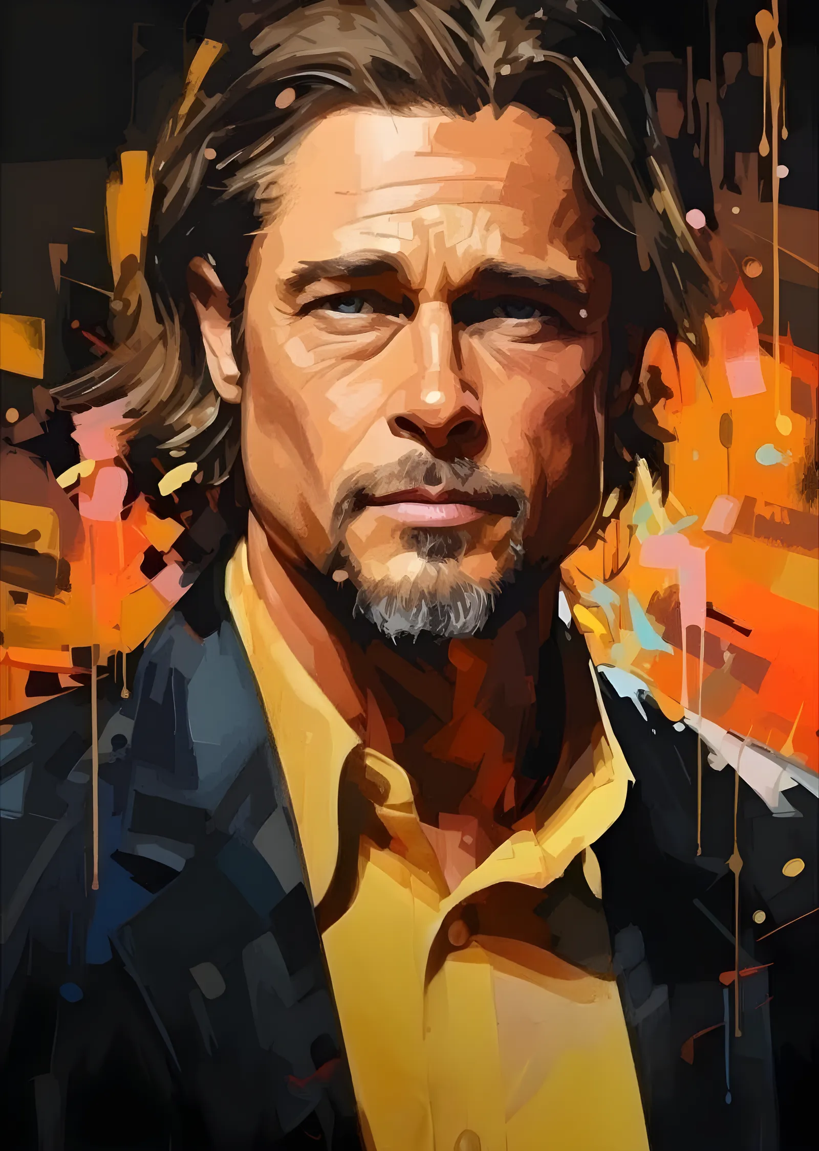 Brad Pitt: Portre metal tablo
