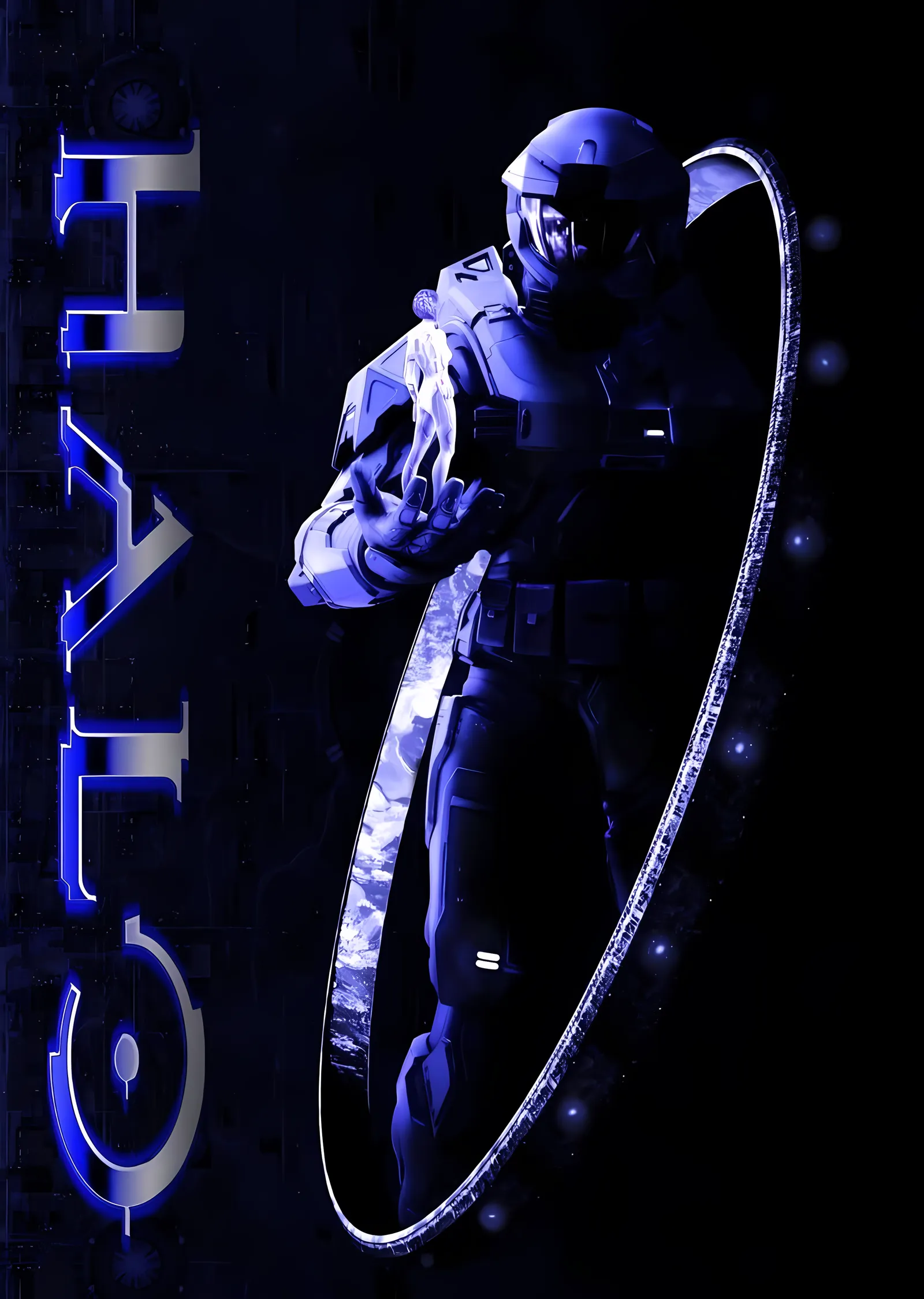 Halo: Mavi Halka metal tablo