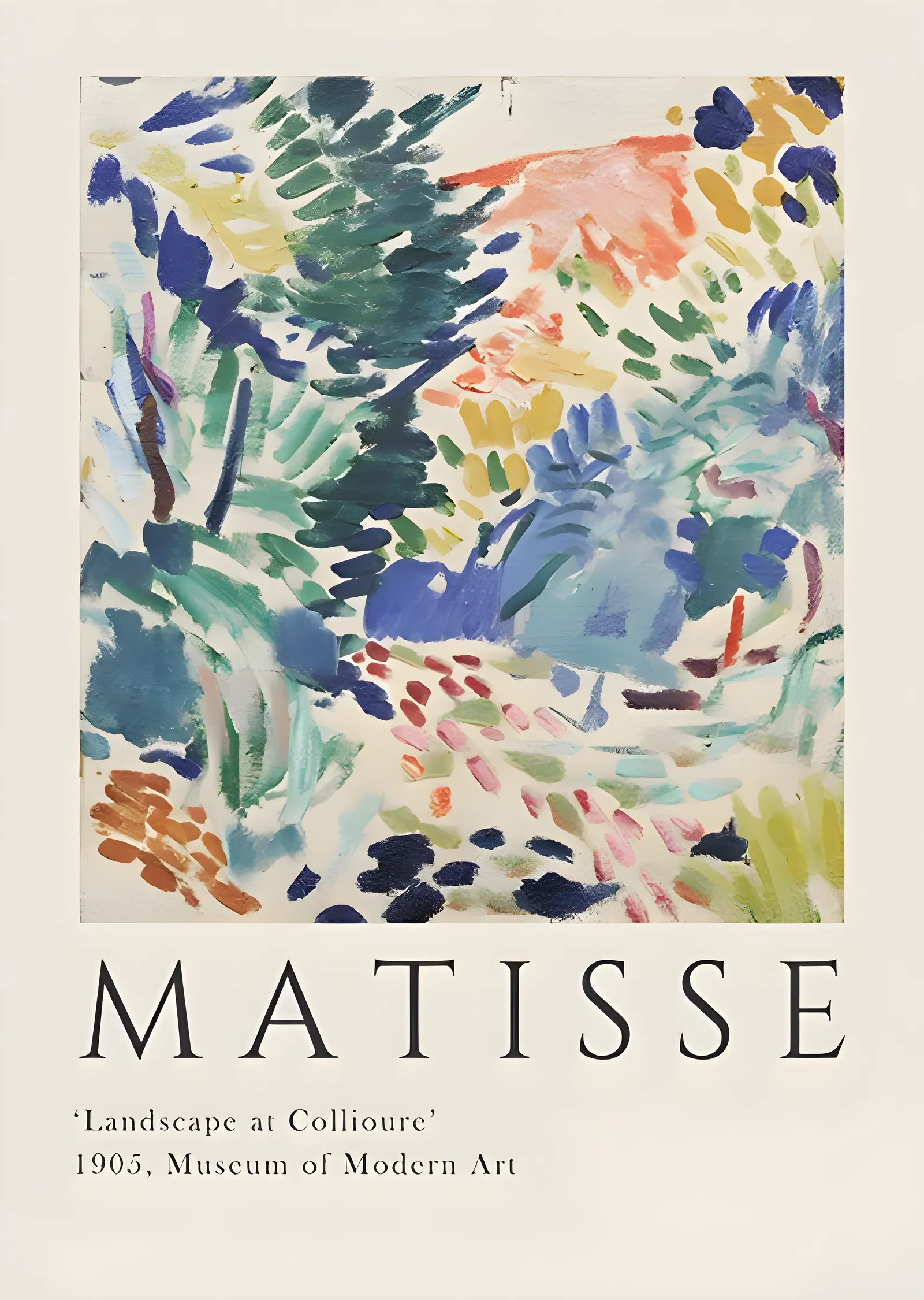 Matisse: Landscape at Collioure · Krem Zemin metal tablo
