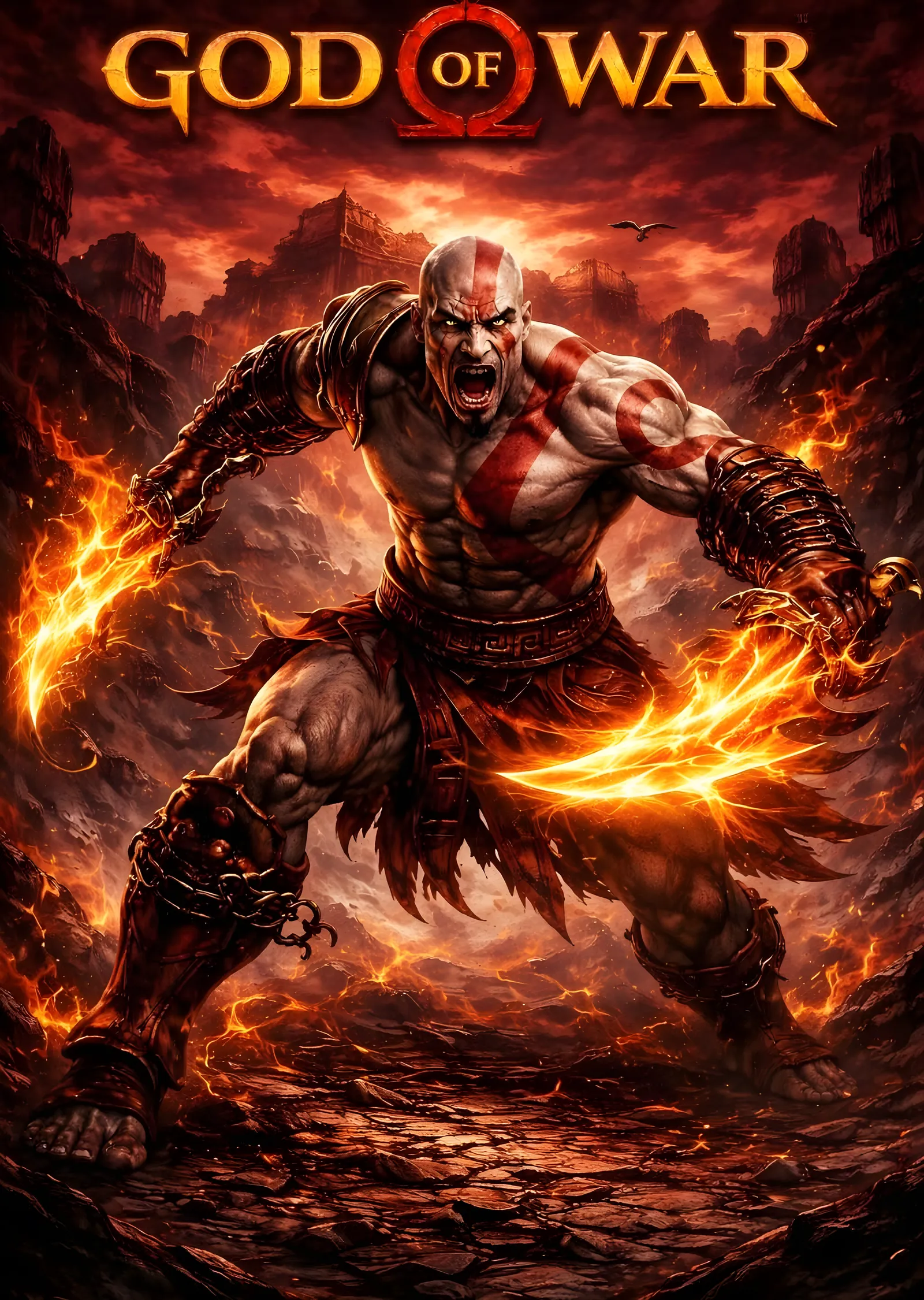 God of War metal tablo