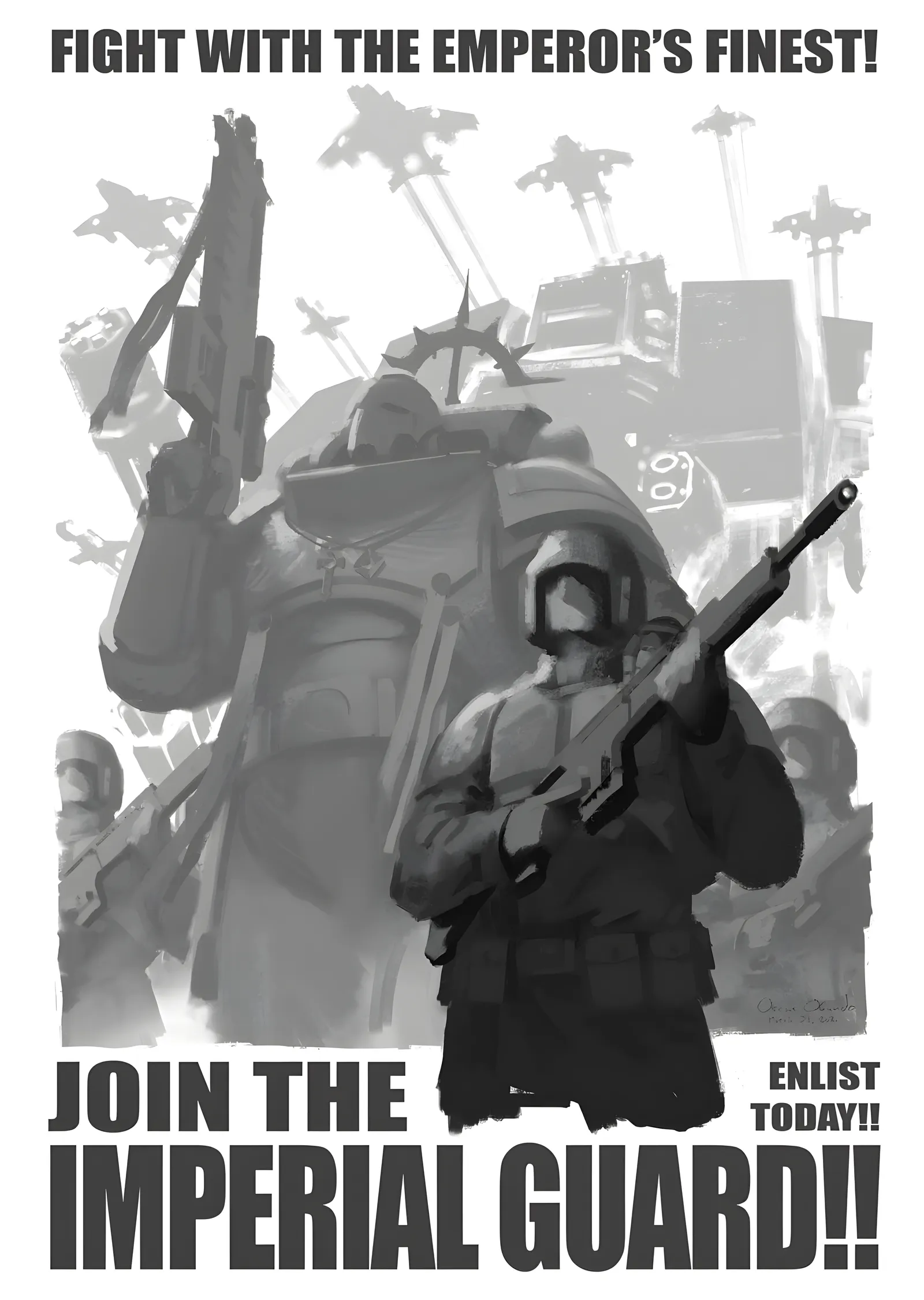 Join the Imperial Guard metal tablo