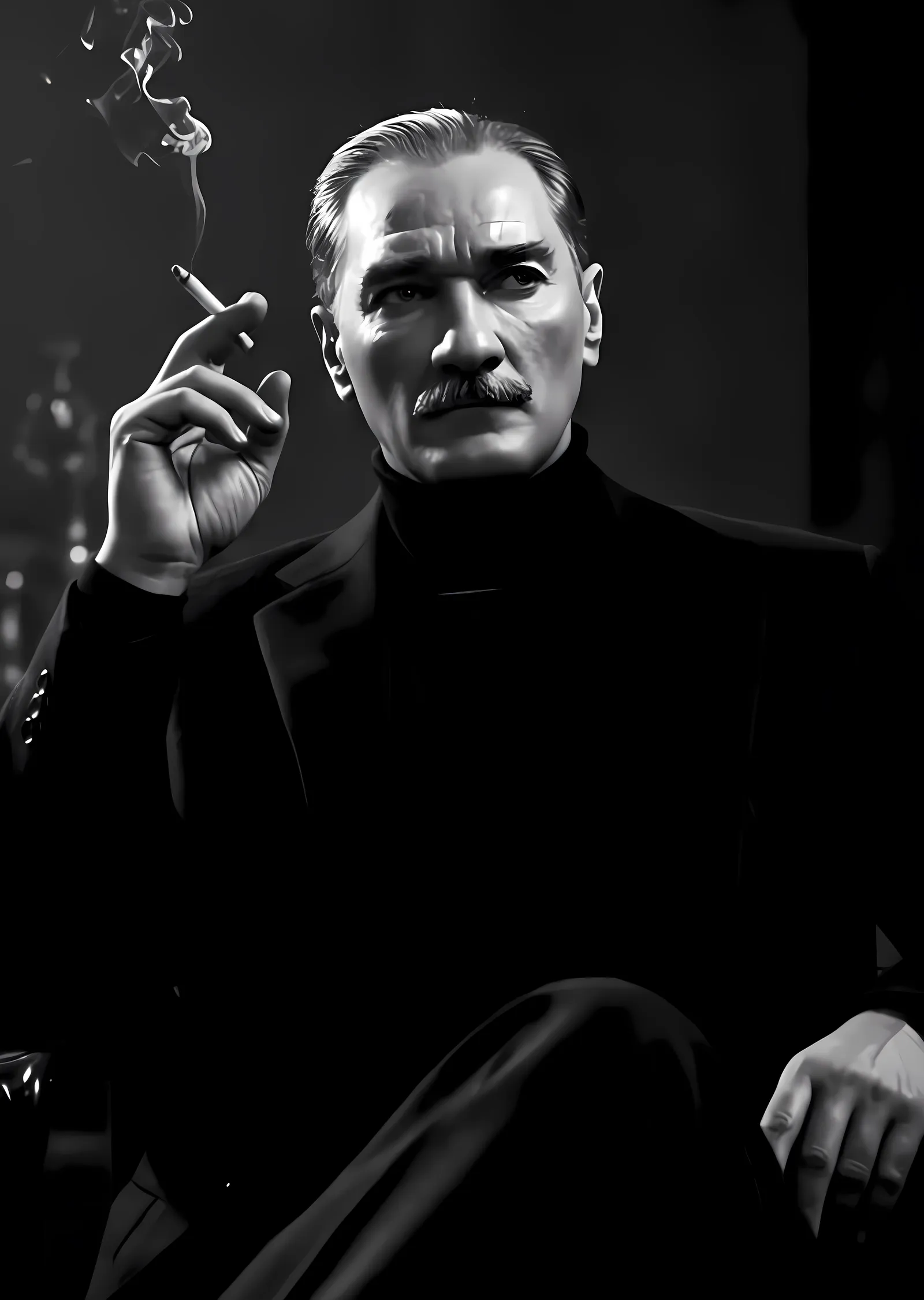 Atatürk: Godfather Tarzı Sinematik Portre metal tablo