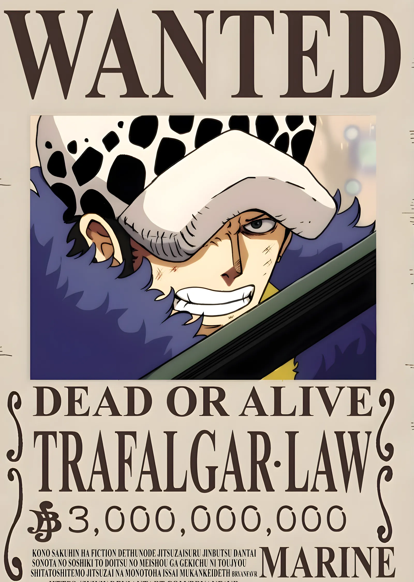 Trafalgar Law: Doflamingo'ya Karşı Kaptan metal tablo