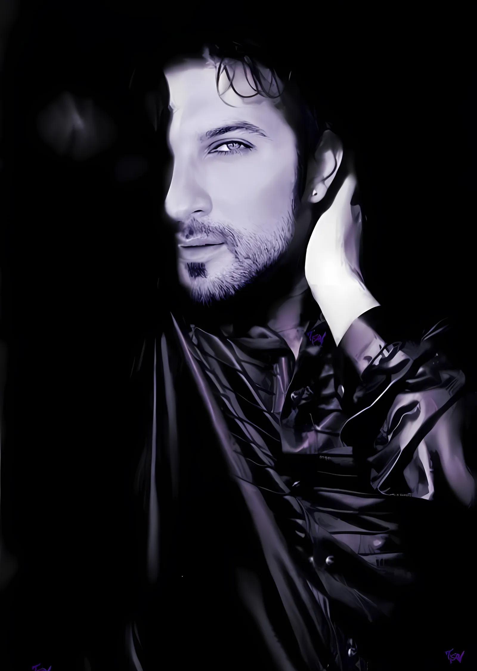 Tarkan - Mor Işıkta Portre metal tablo