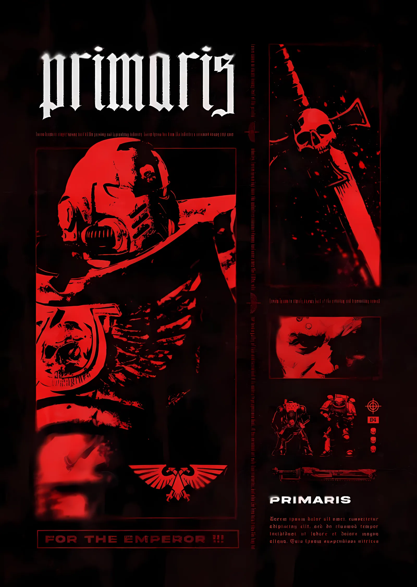Primaris: Kırmızı Panel metal tablo