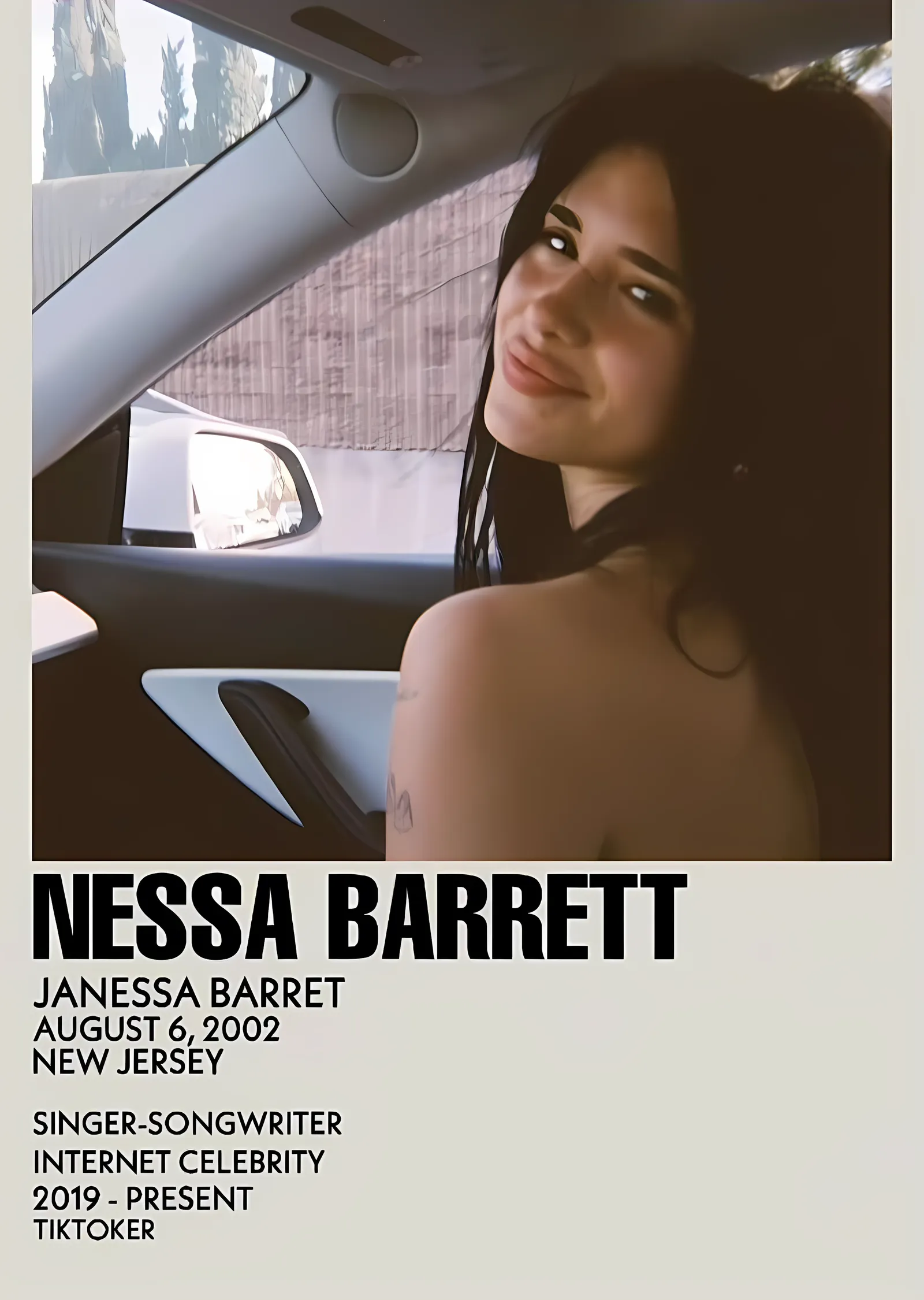 Nessa Barrett: Künye Kartı metal tablo