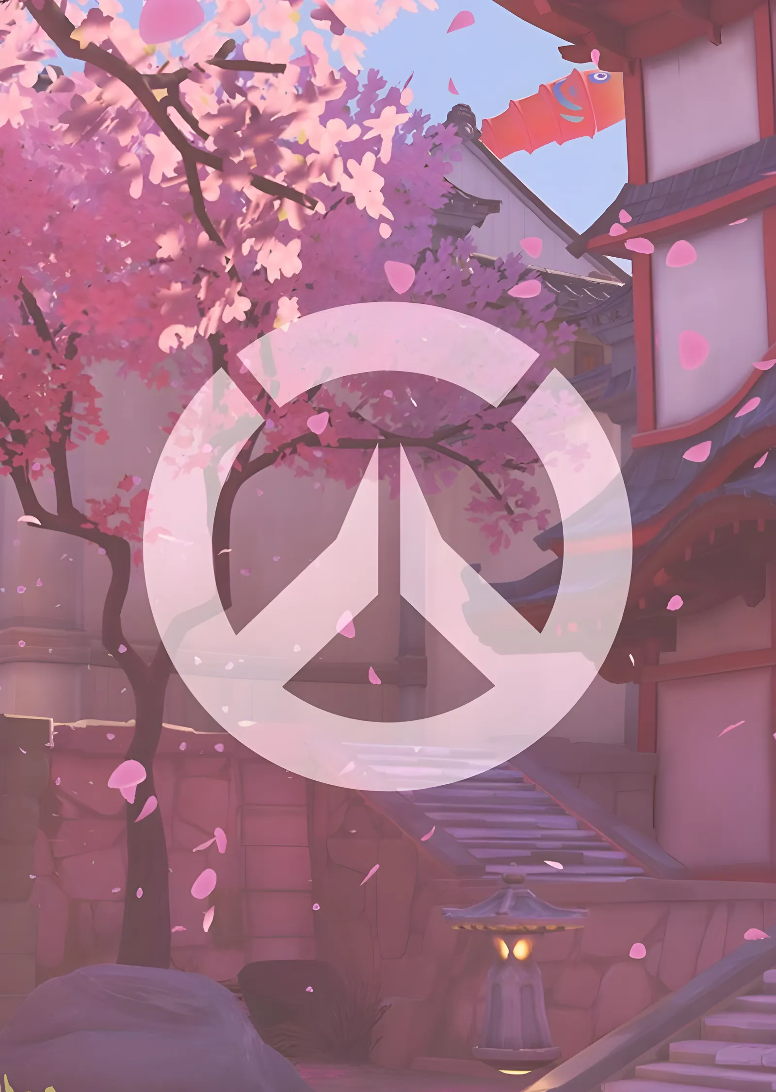 Overwatch - Hanamura Kiraz Çiçekleri metal tablo