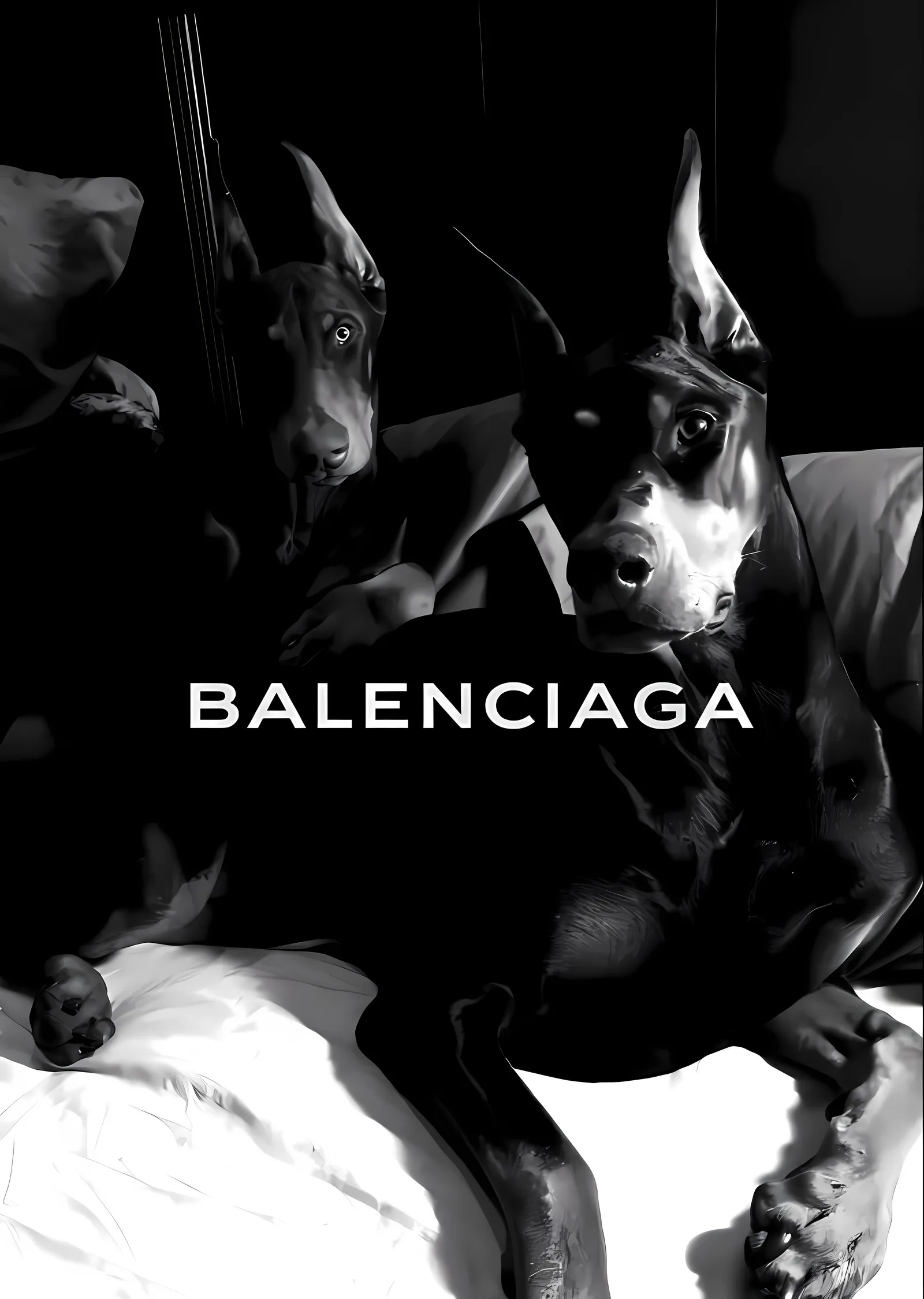 Balenciaga: Dobermanlar metal tablo