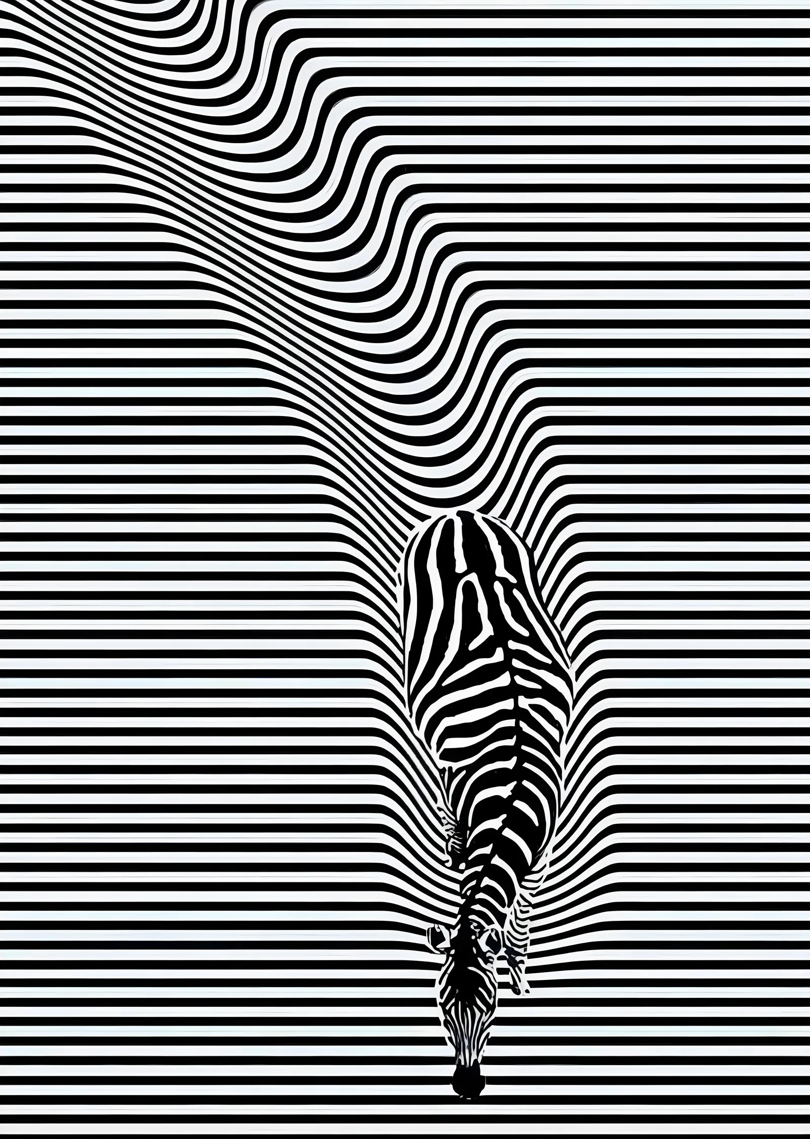 Zebra: Dalgalı Çizgi metal tablo