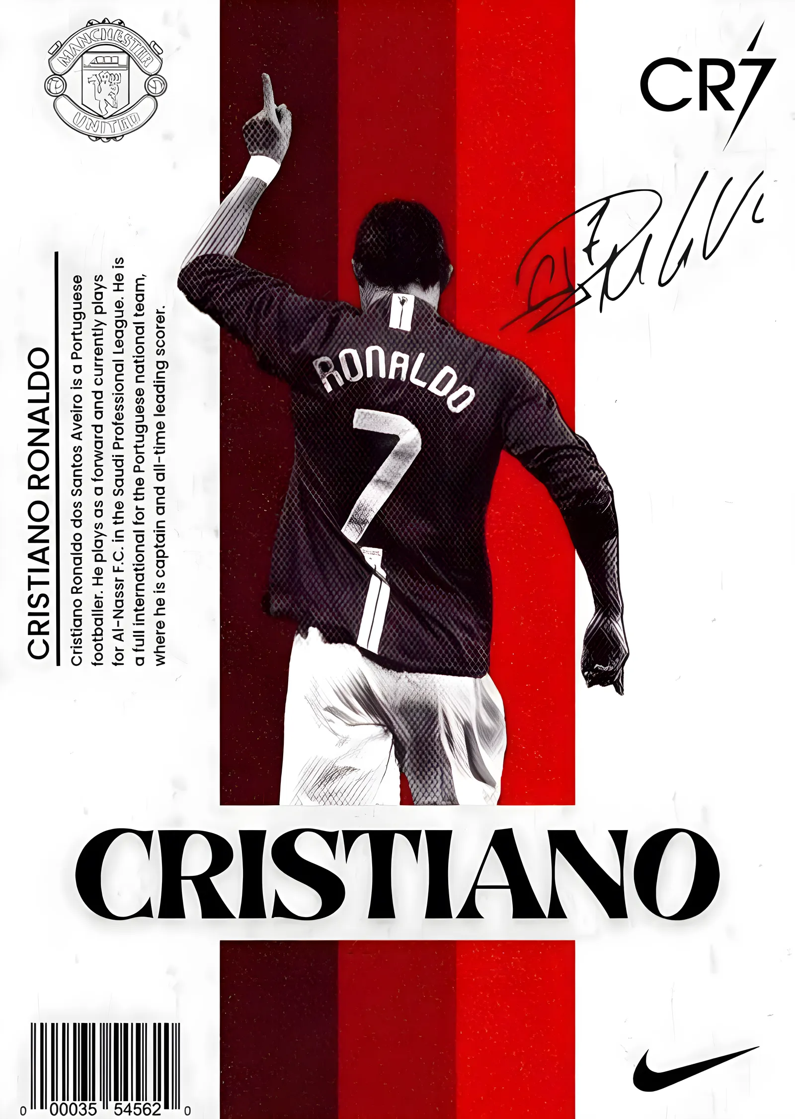 CR7: Cristiano Ronaldo İkonik Portre metal tablo