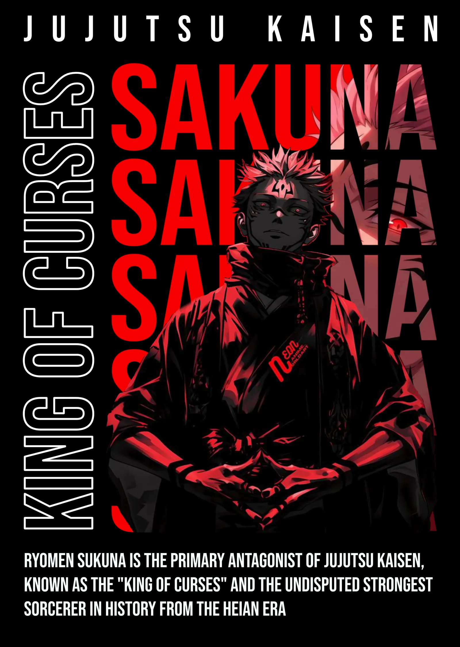 Sukuna: Lanetlerin Kralı - Jujutsu Kaisen metal tablo