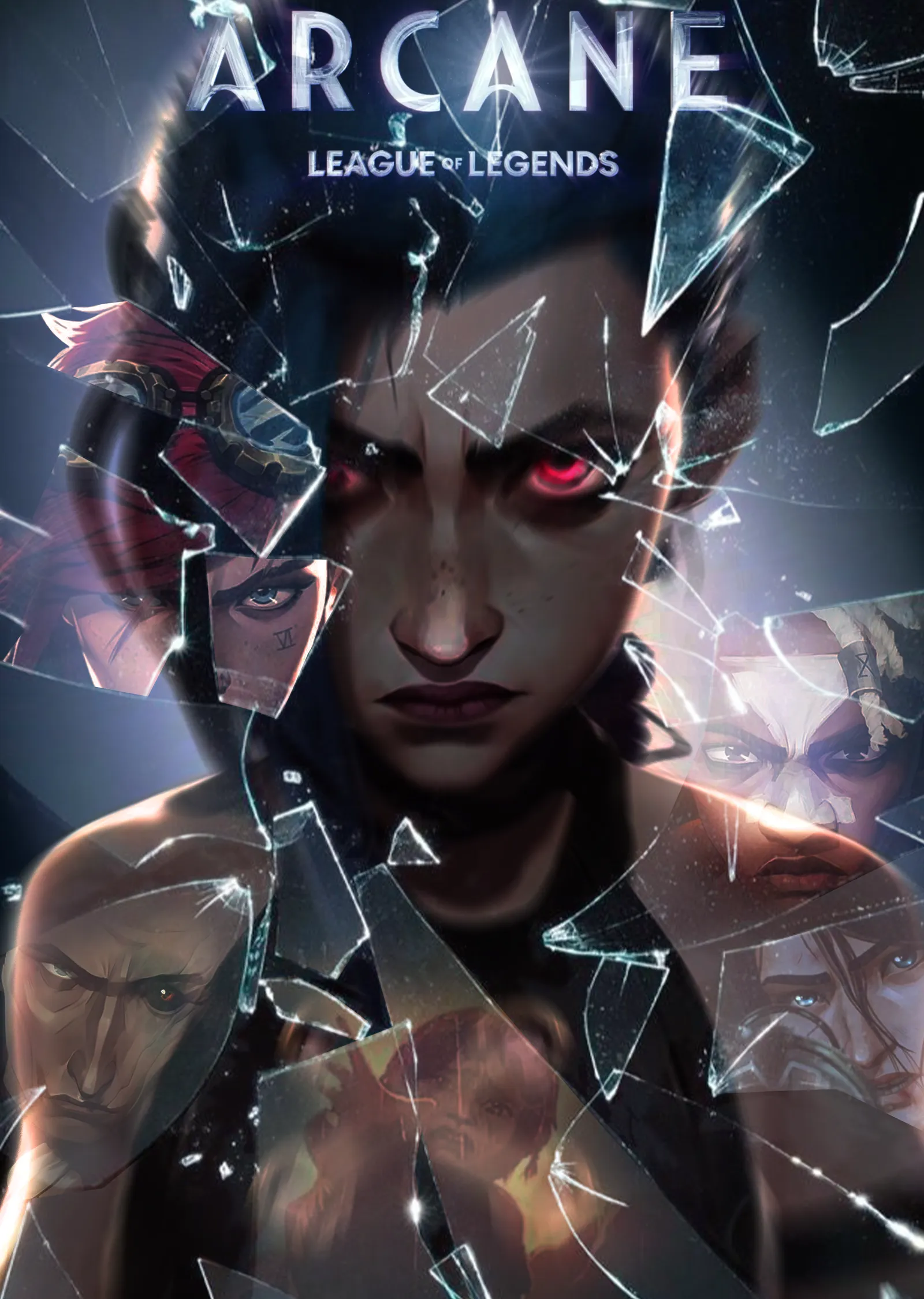 Arcane: Jinx Kırık Ayna metal tablo