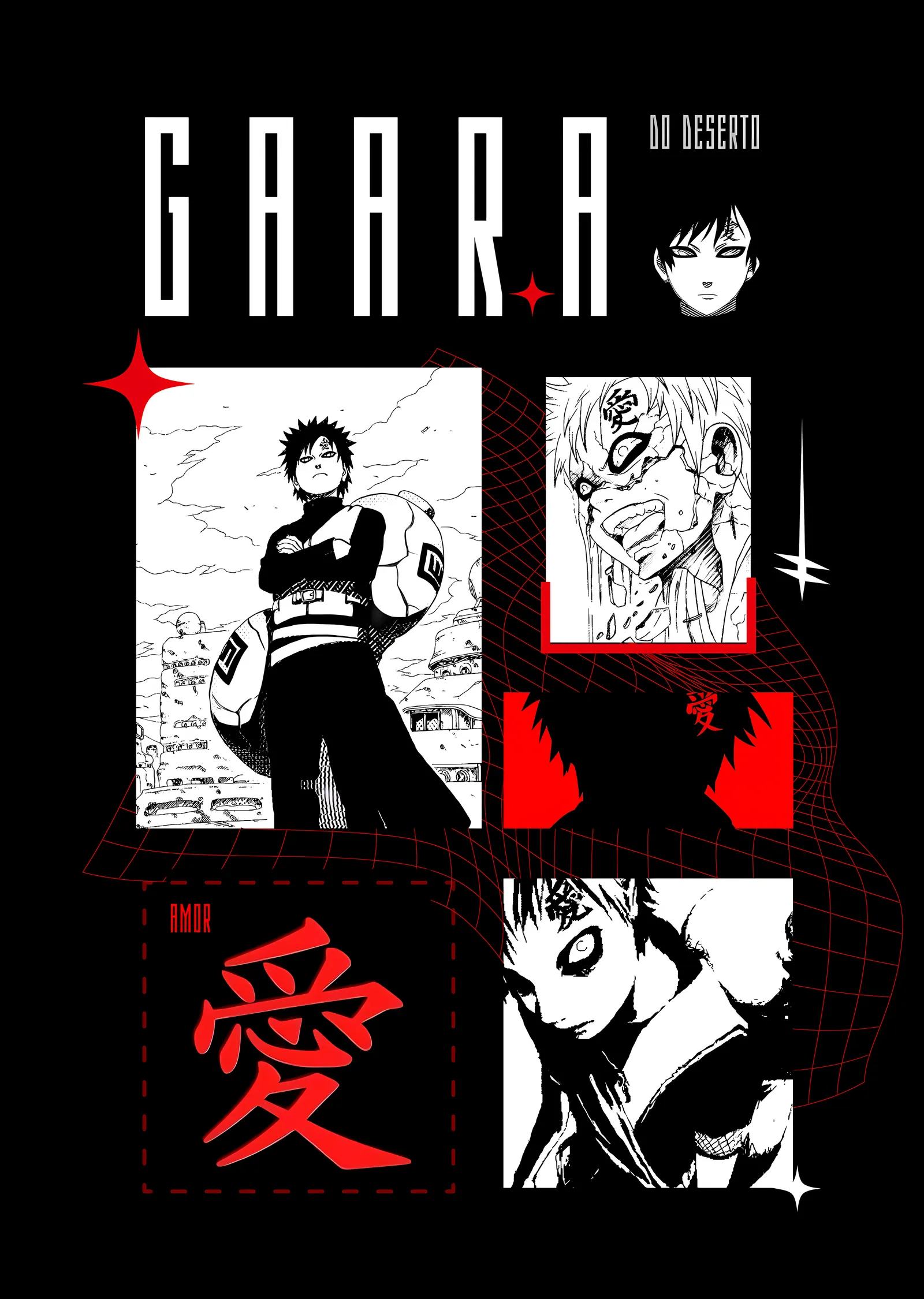 Gaara: Kum Ninjası Panelleri metal tablo