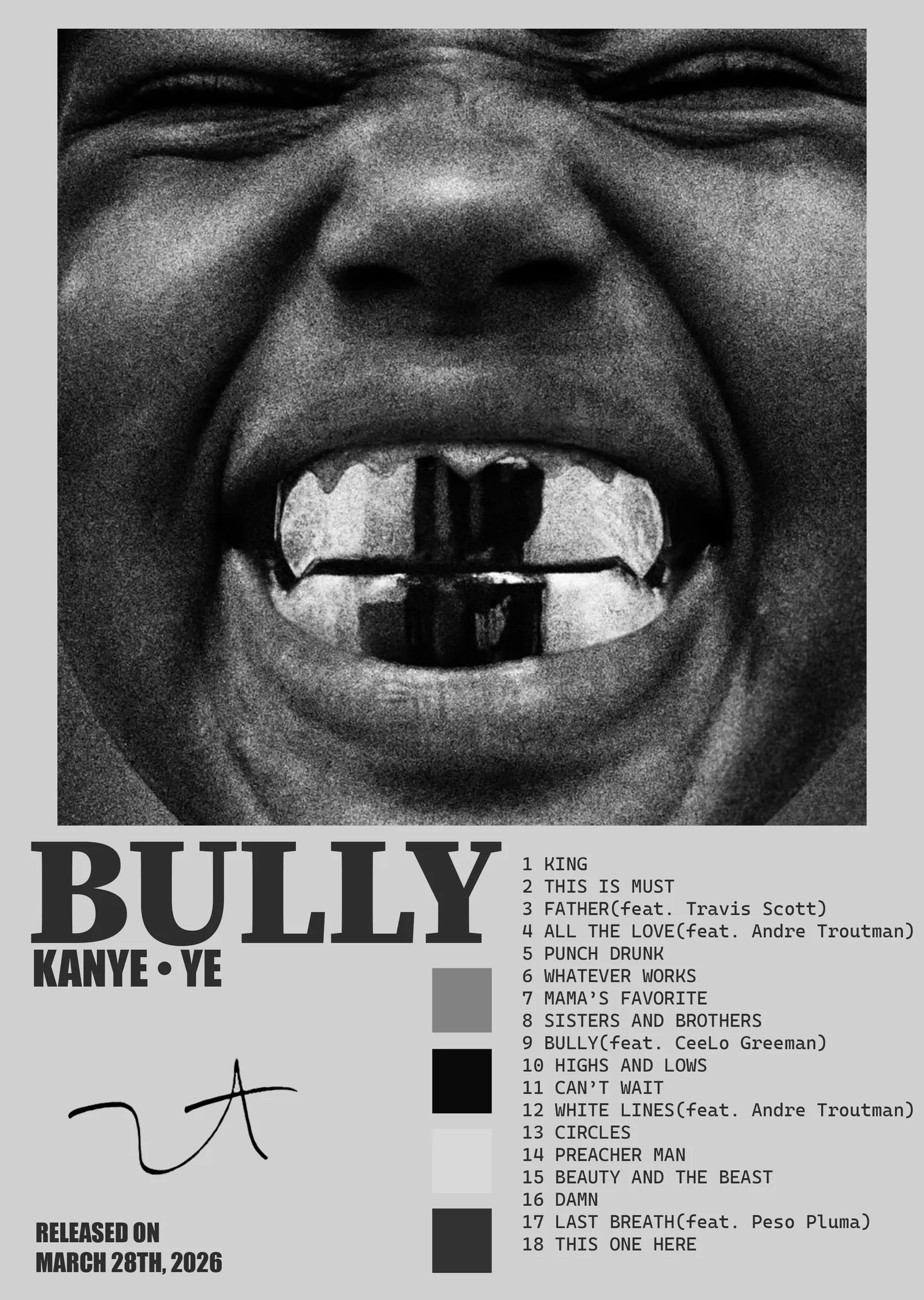 Kanye West: Bully metal tablo