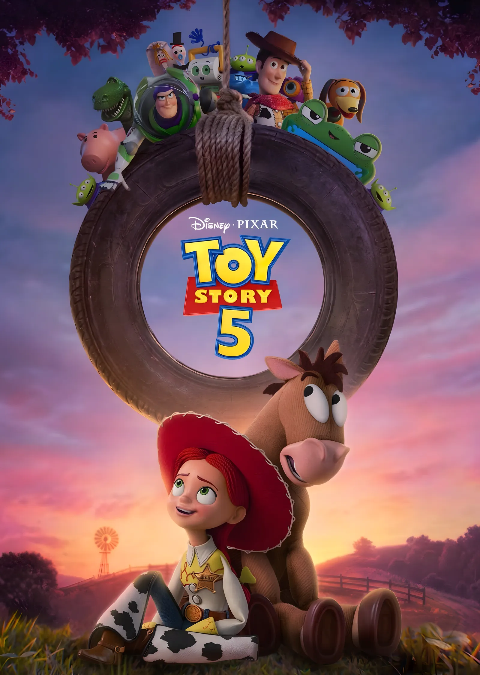 Toy Story 5 - Gün Batımında Jessie metal tablo