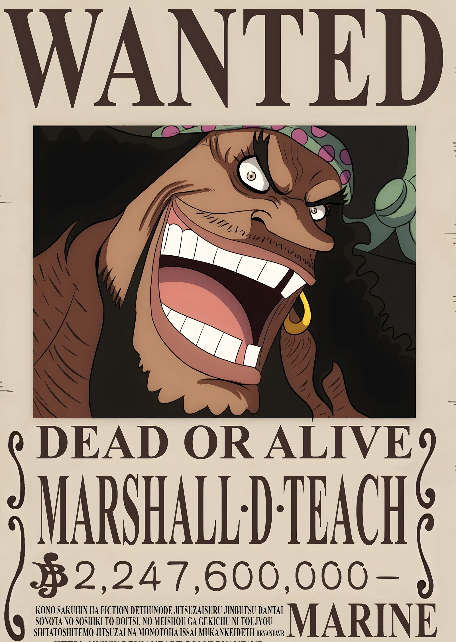 Marshall D. Teach: Kara Bıyık metal tablo