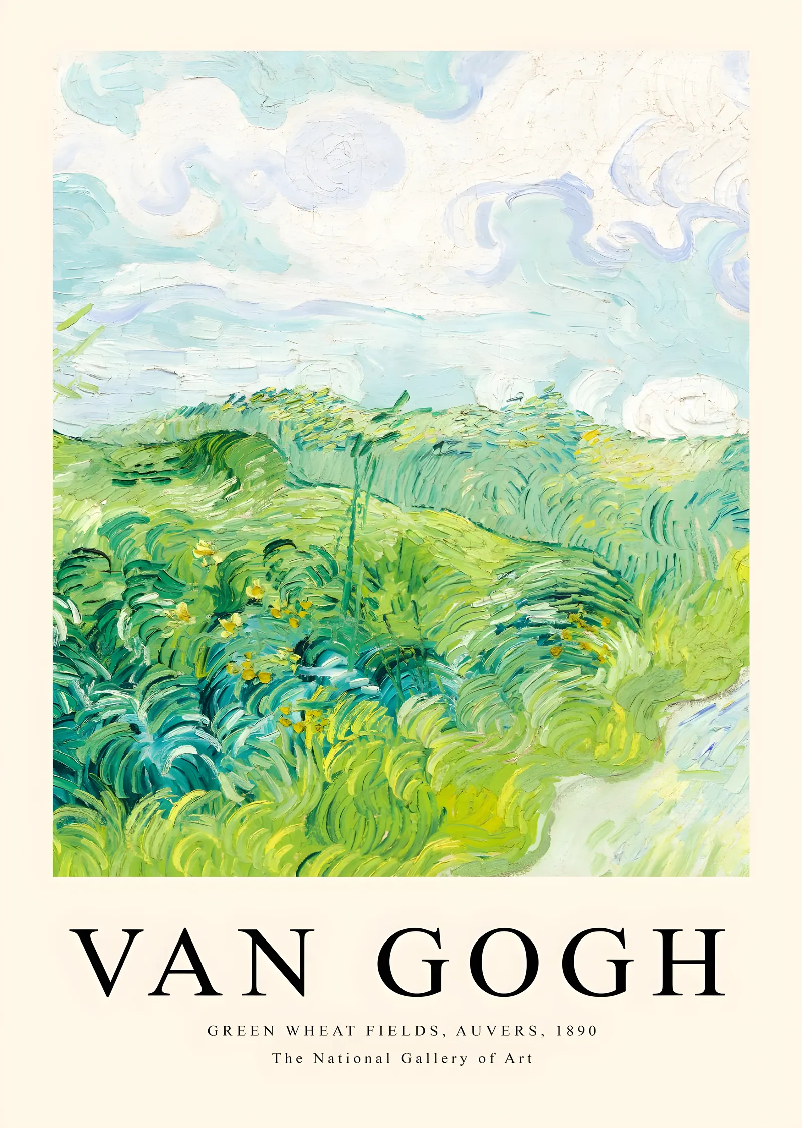 Van Gogh: Green Wheat Fields metal tablo