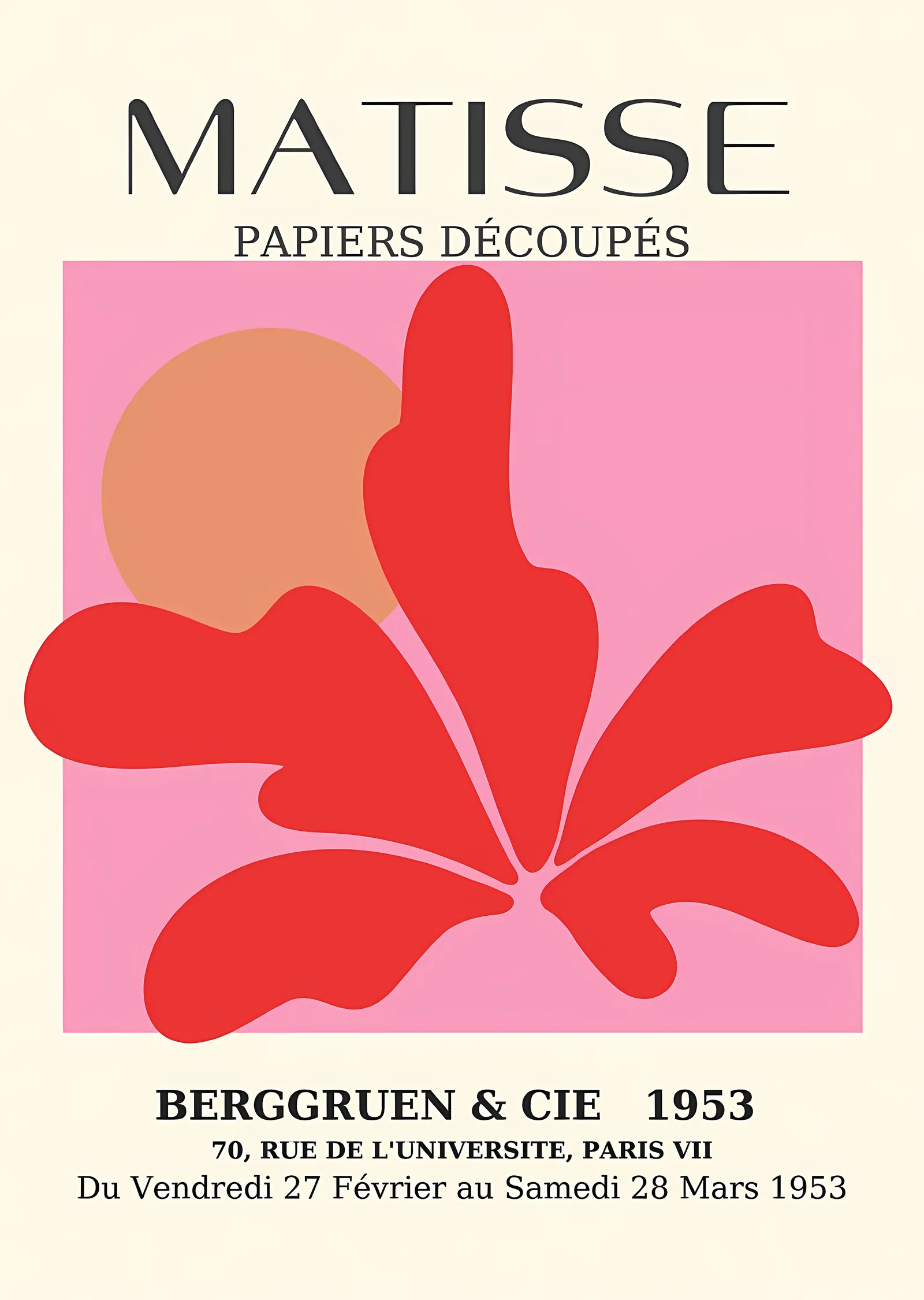 Matisse: Pembe Zeminde Kırmızı metal tablo