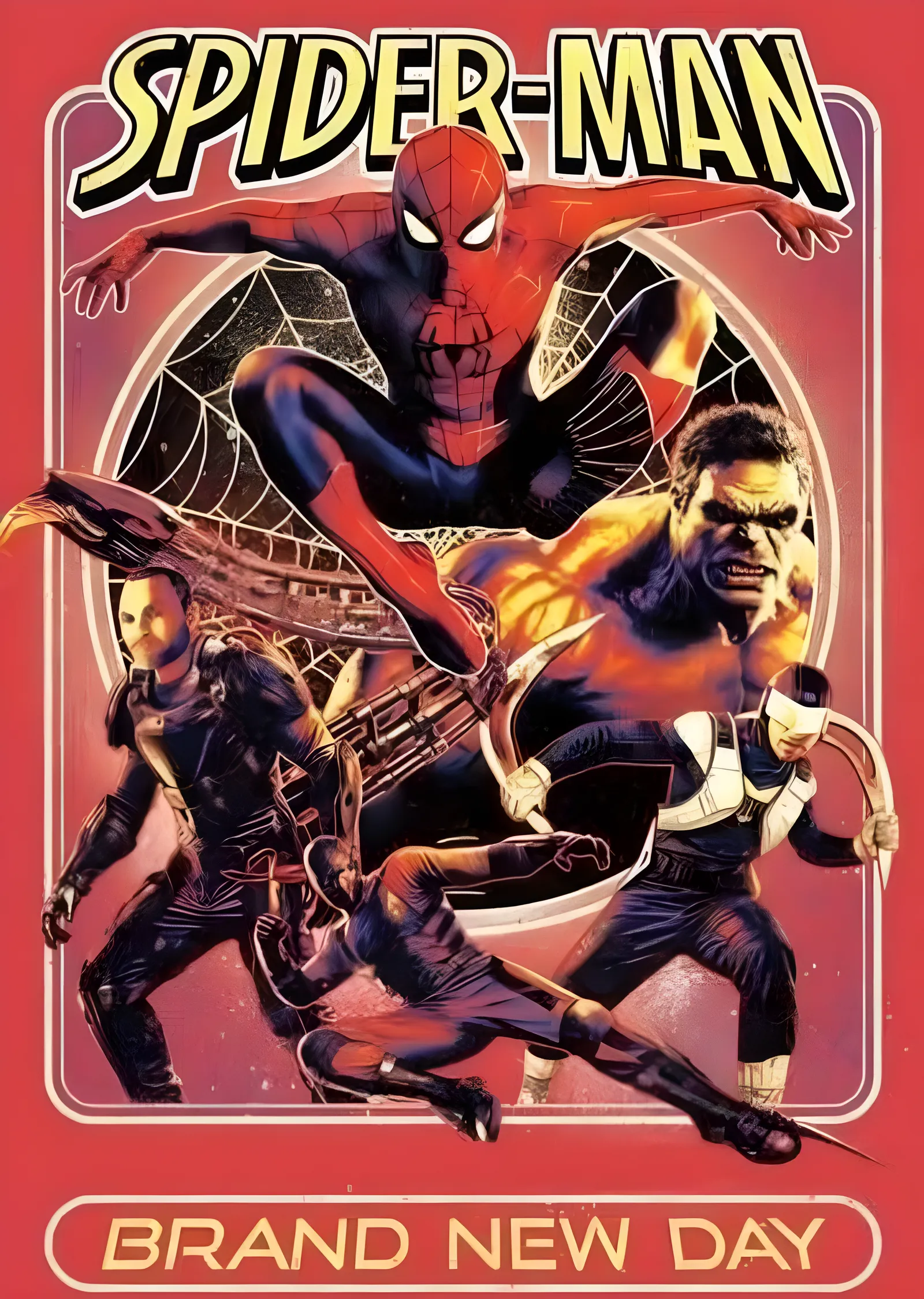 Spider-Man: Retro Kırmızı metal tablo