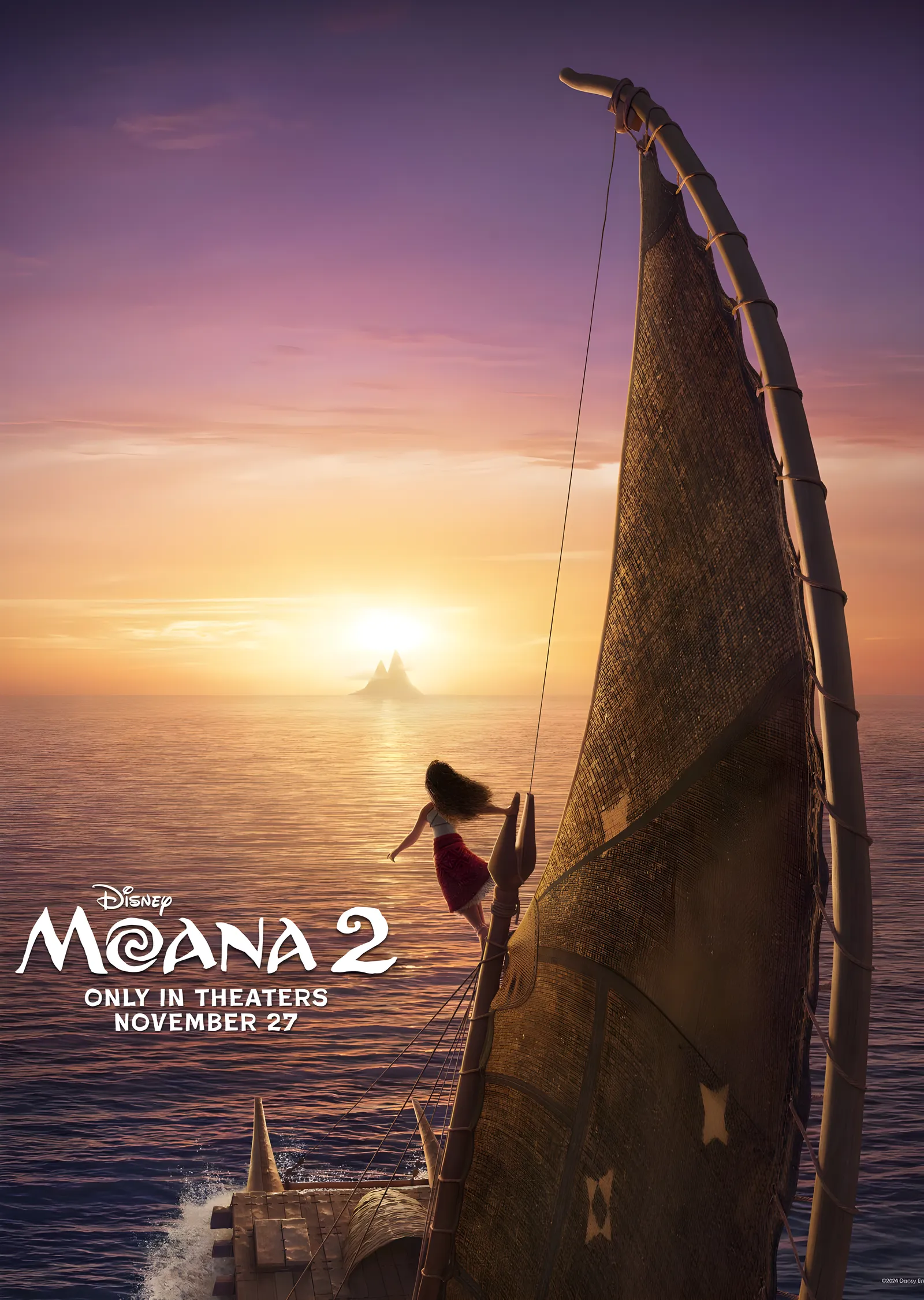 Moana 2: Gün Batımında Yelken metal tablo