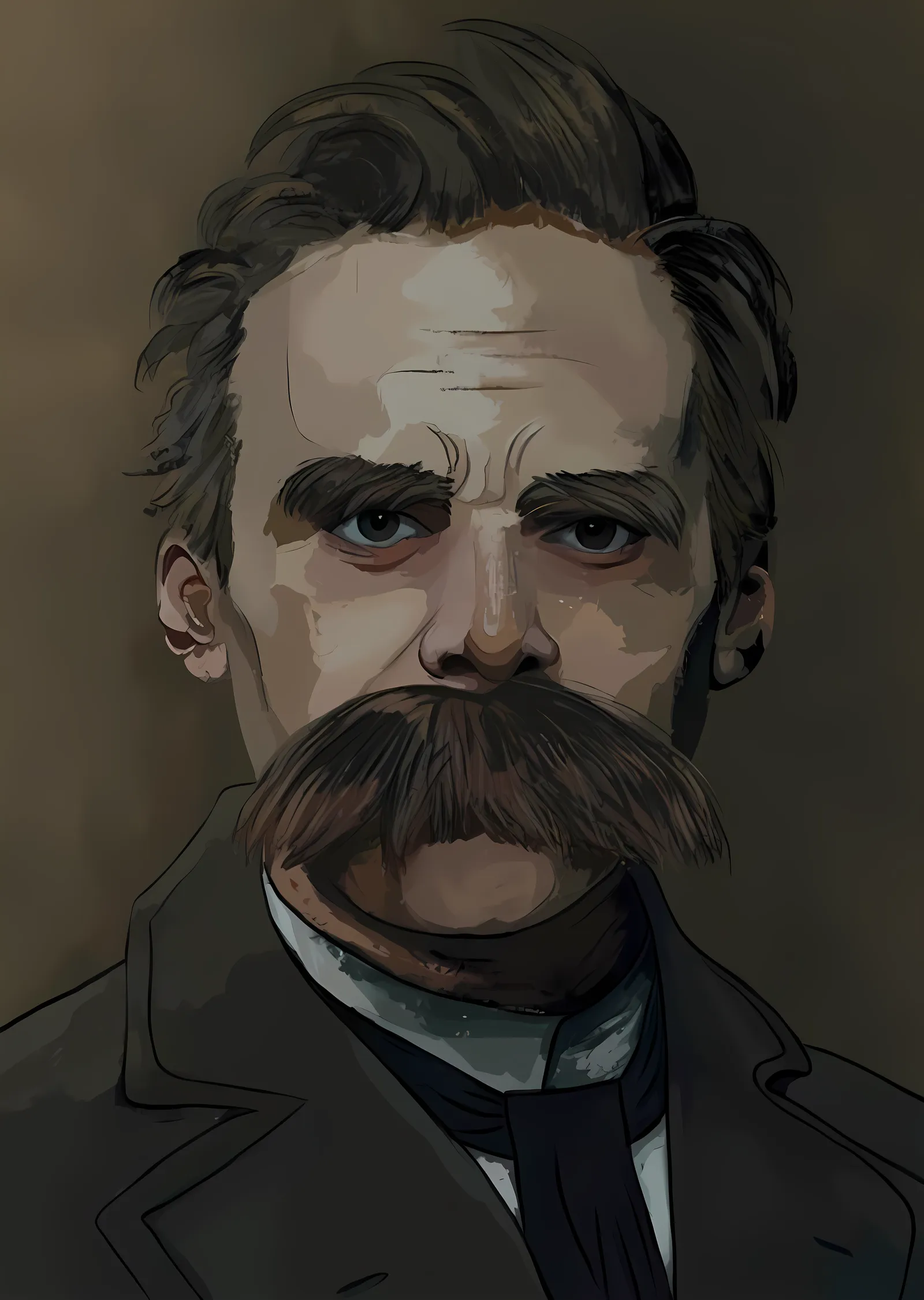 Friedrich Nietzsche Portresi metal tablo