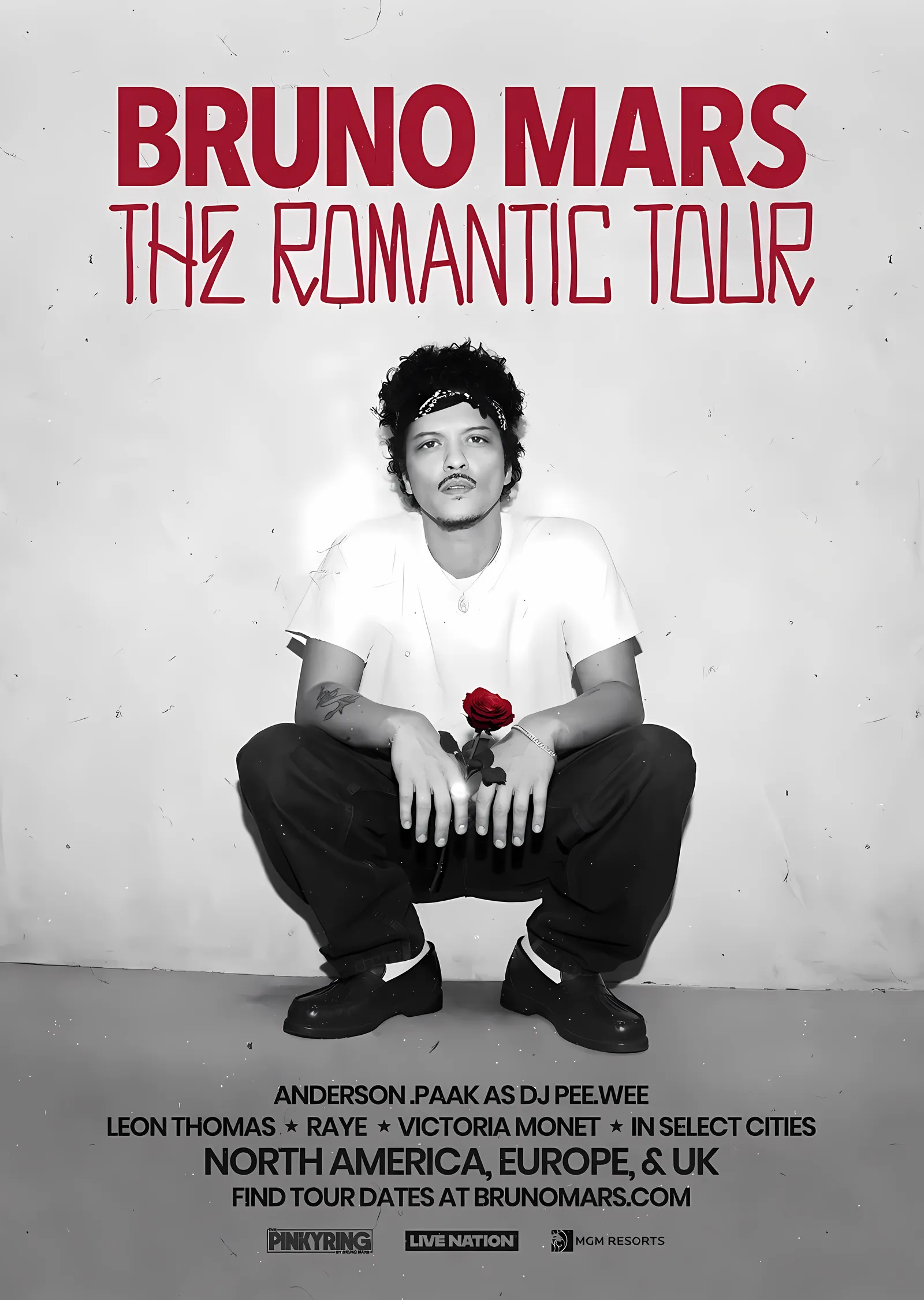 Bruno Mars: The Romantic Tour metal tablo