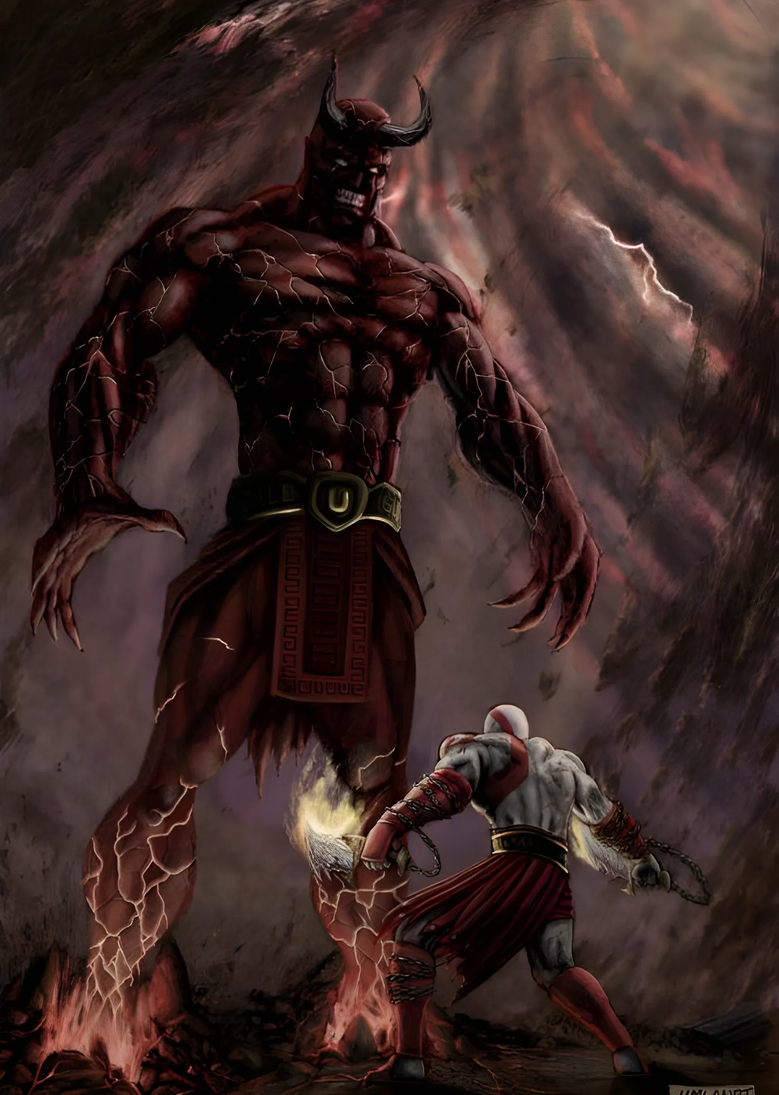 God of War: Minotaur metal tablo