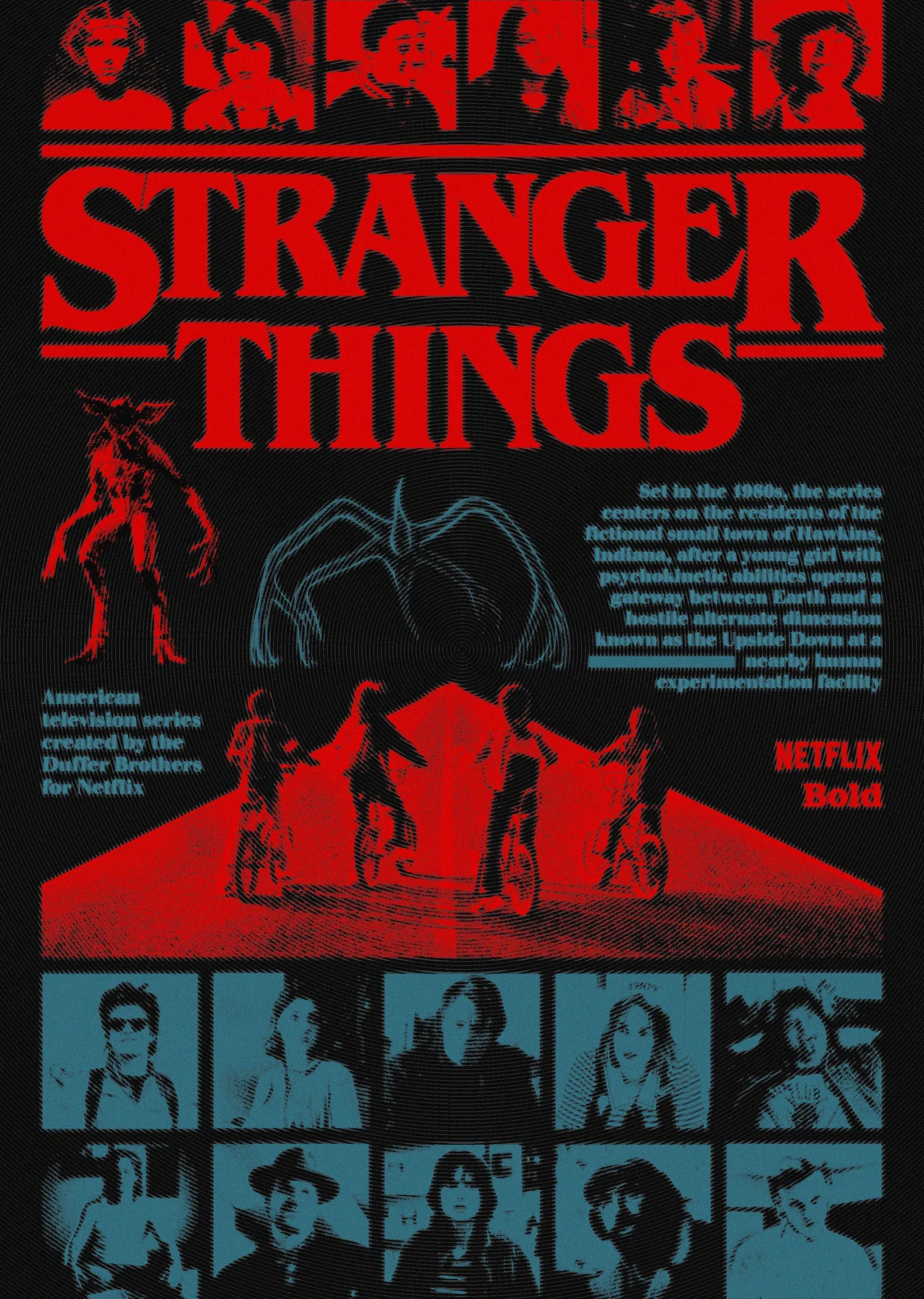 Stranger Things - Retro Afiş metal tablo