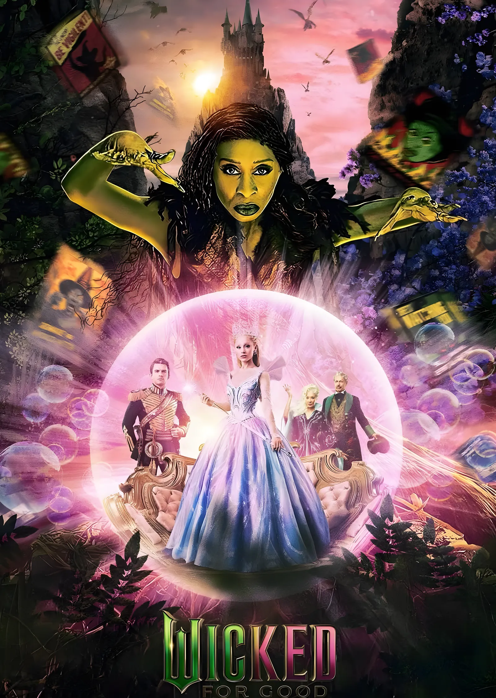 Wicked: For Good - Baloncuktaki Glinda metal tablo