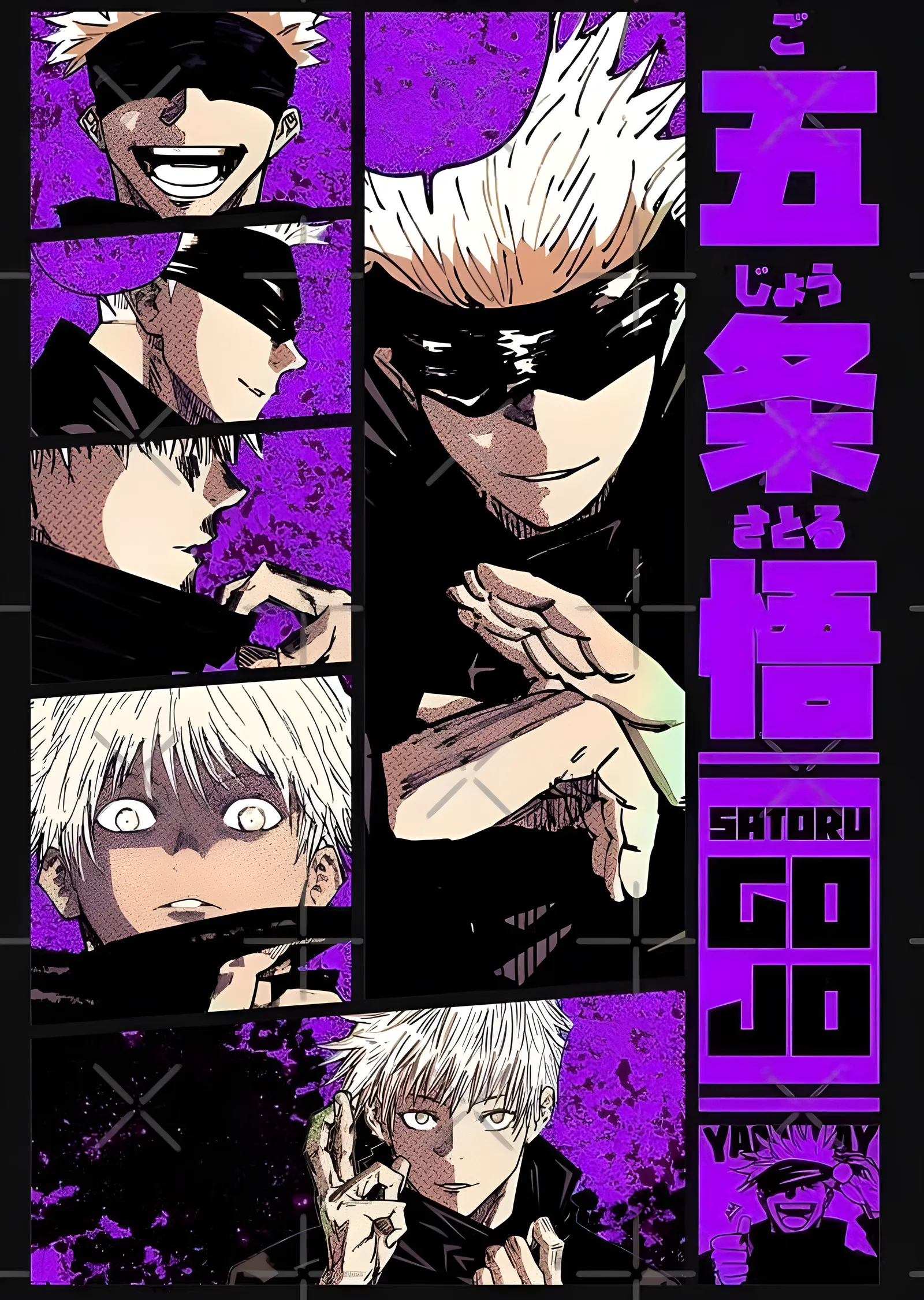 Jujutsu Kaisen - Mor Panellerde Gojo metal tablo