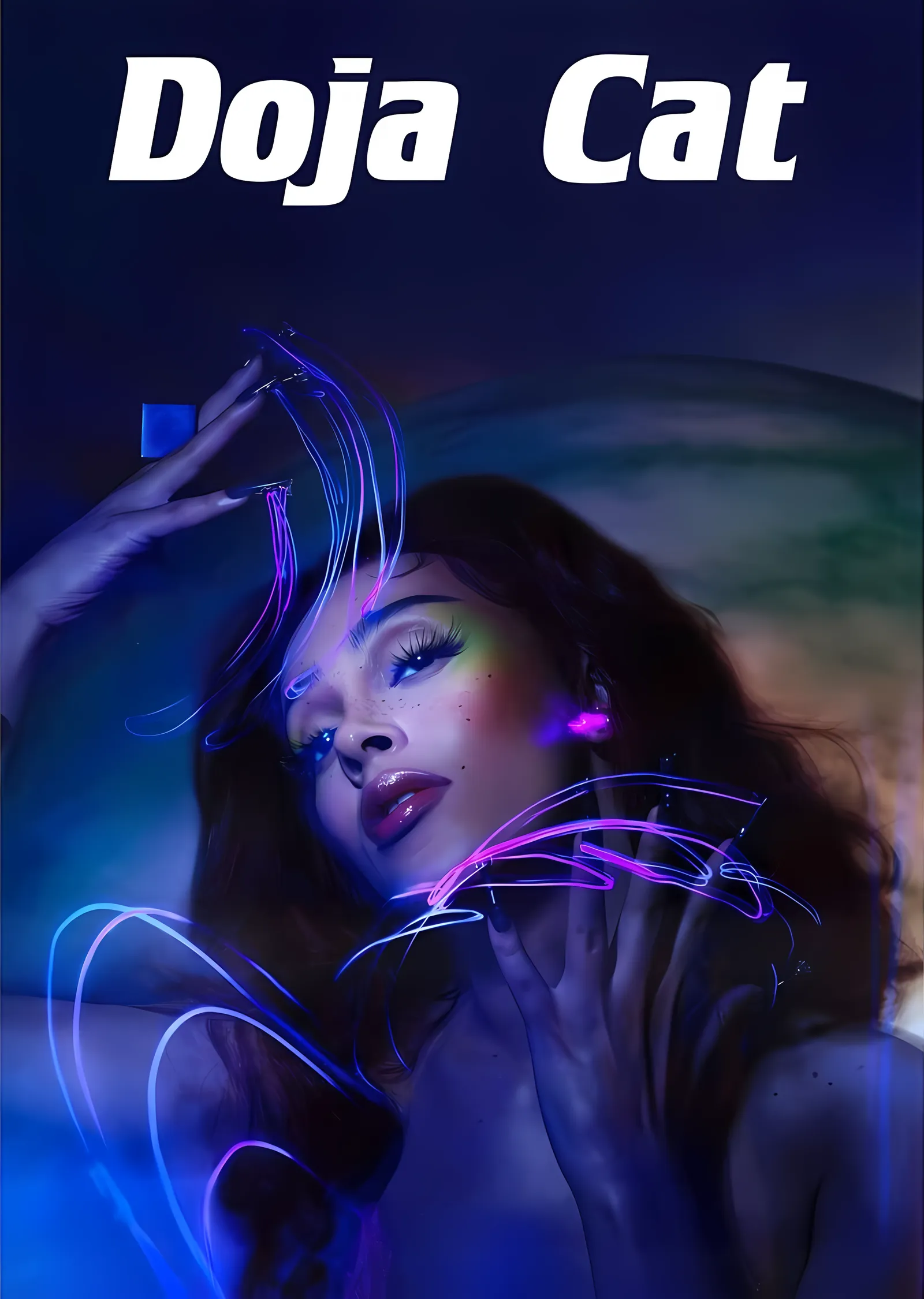 Doja Cat · Neon metal tablo