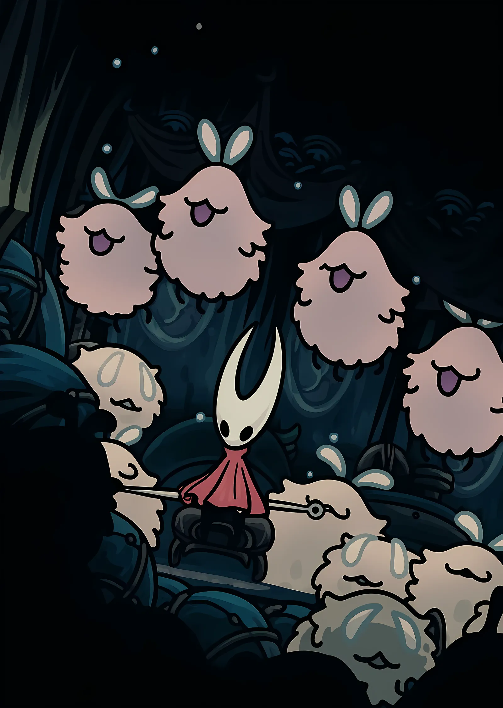 Hollow Knight: Sevimli Yaratıklar metal tablo