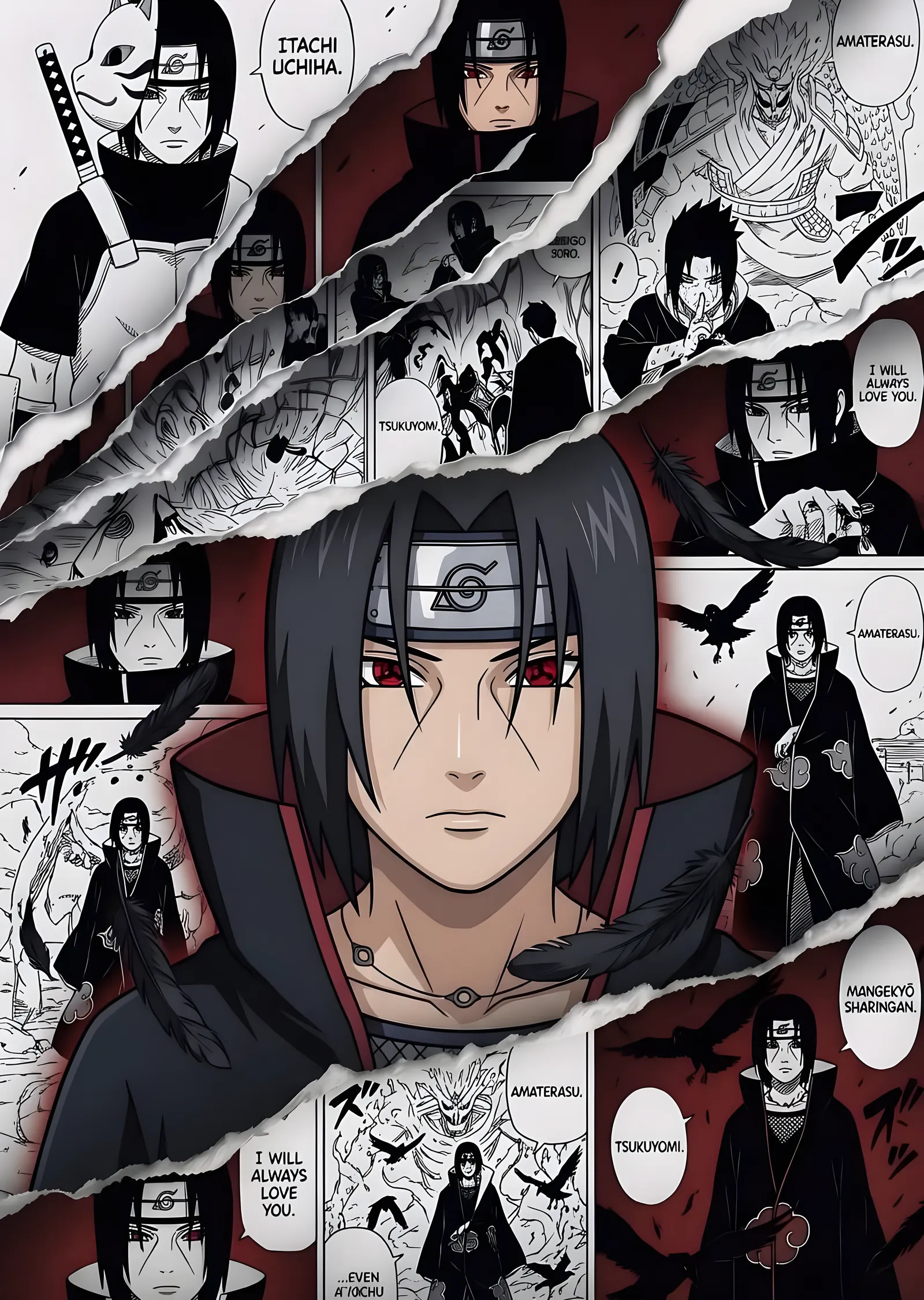 Naruto - Uchiha Itachi: Panel Arası metal tablo