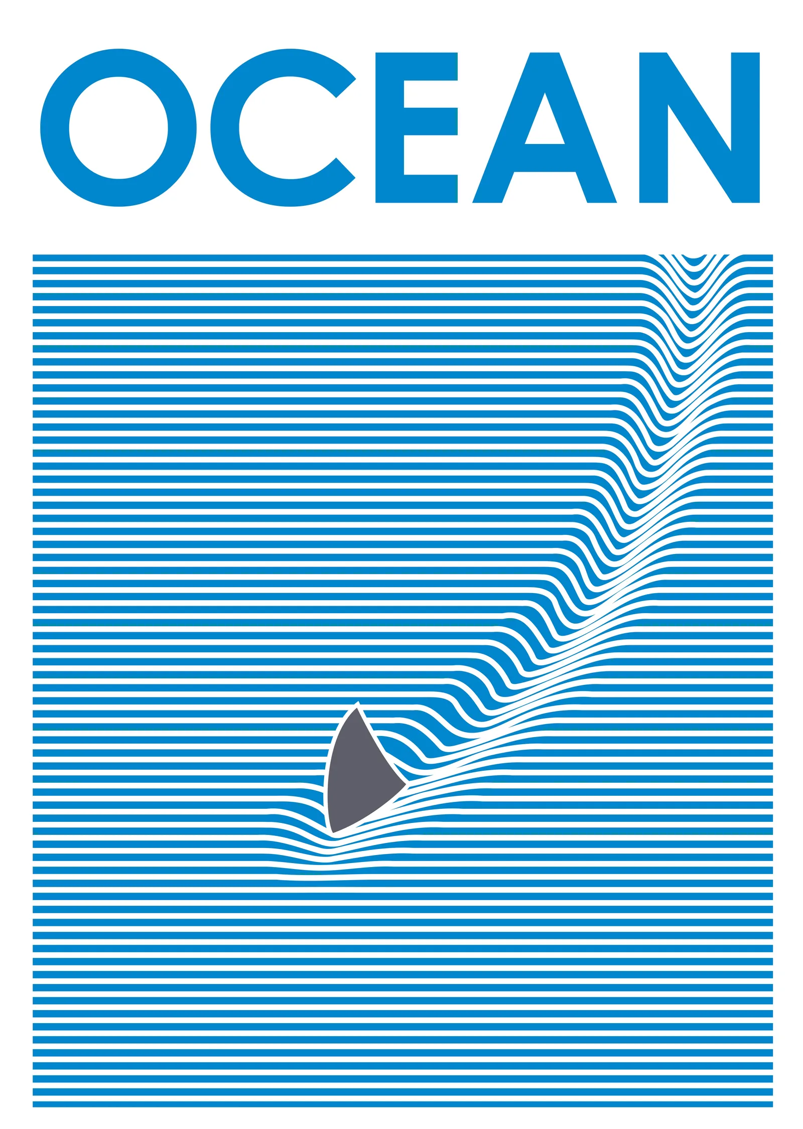 Ocean: Köpekbalığı Yüzgeci metal tablo