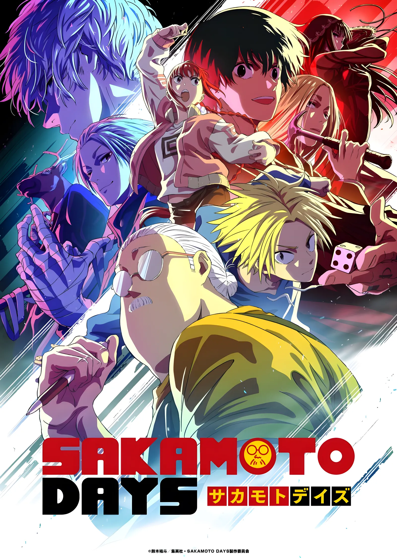 Sakamoto Days: Renkli Aksiyon Afişi metal tablo