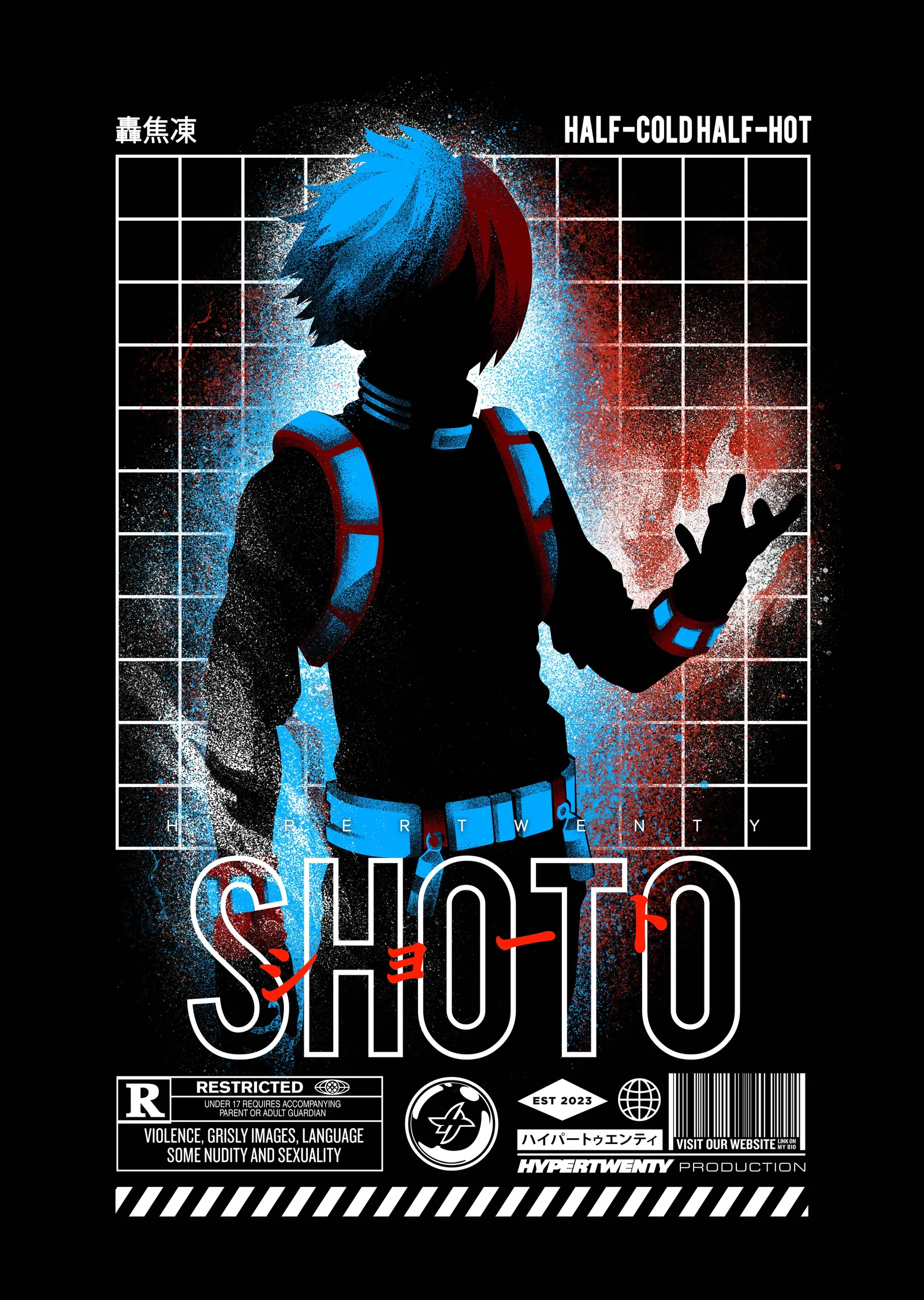 My Hero Academia: Yarı Buz Yarı Ateş metal tablo